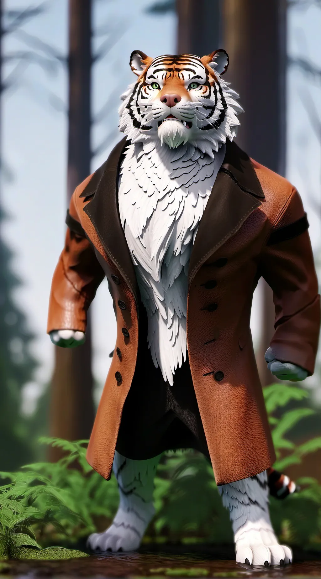 ai character: a weird tiger background