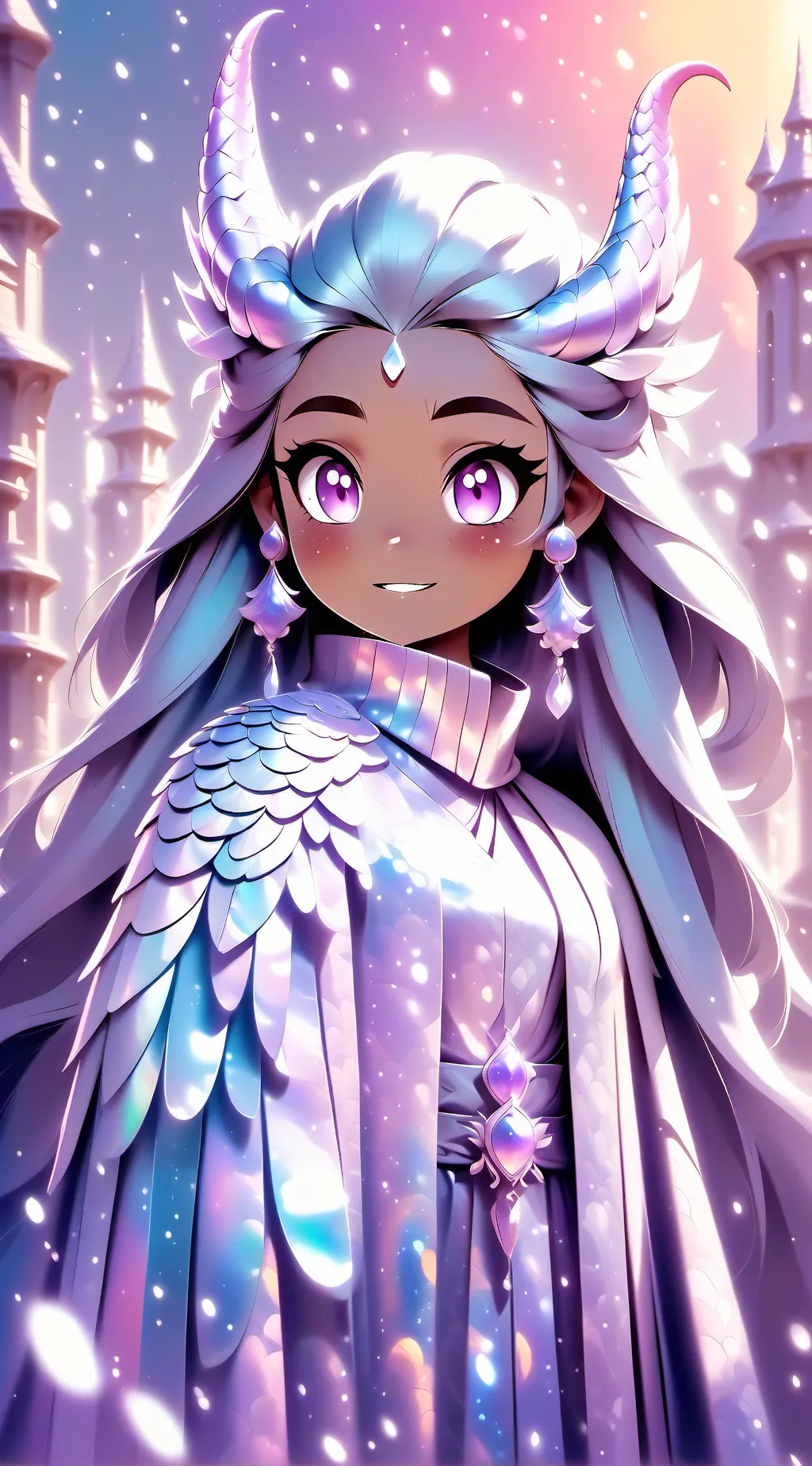 ai character: Violet background