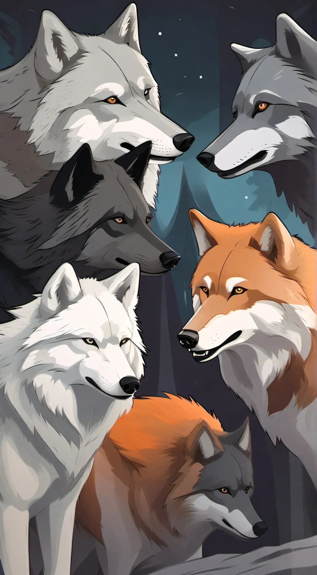 ai character: Wild wolf pack  background