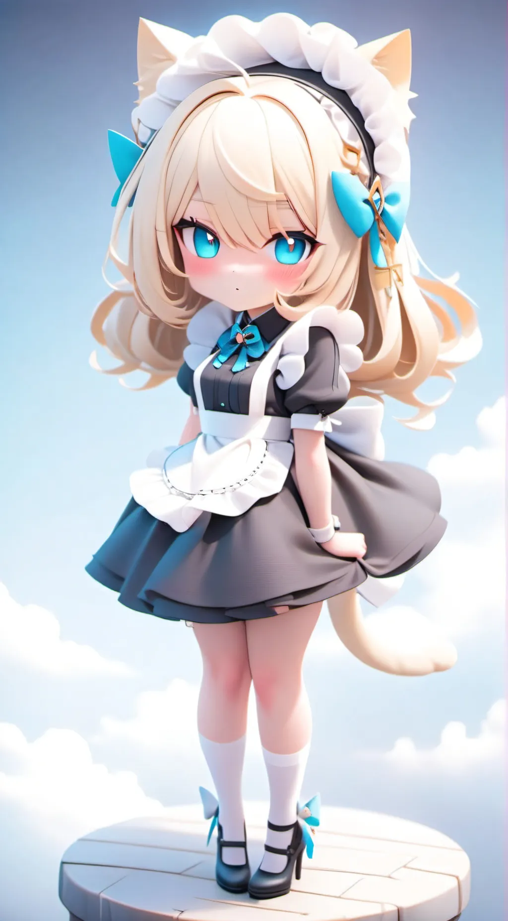 ai character: cat girl  background