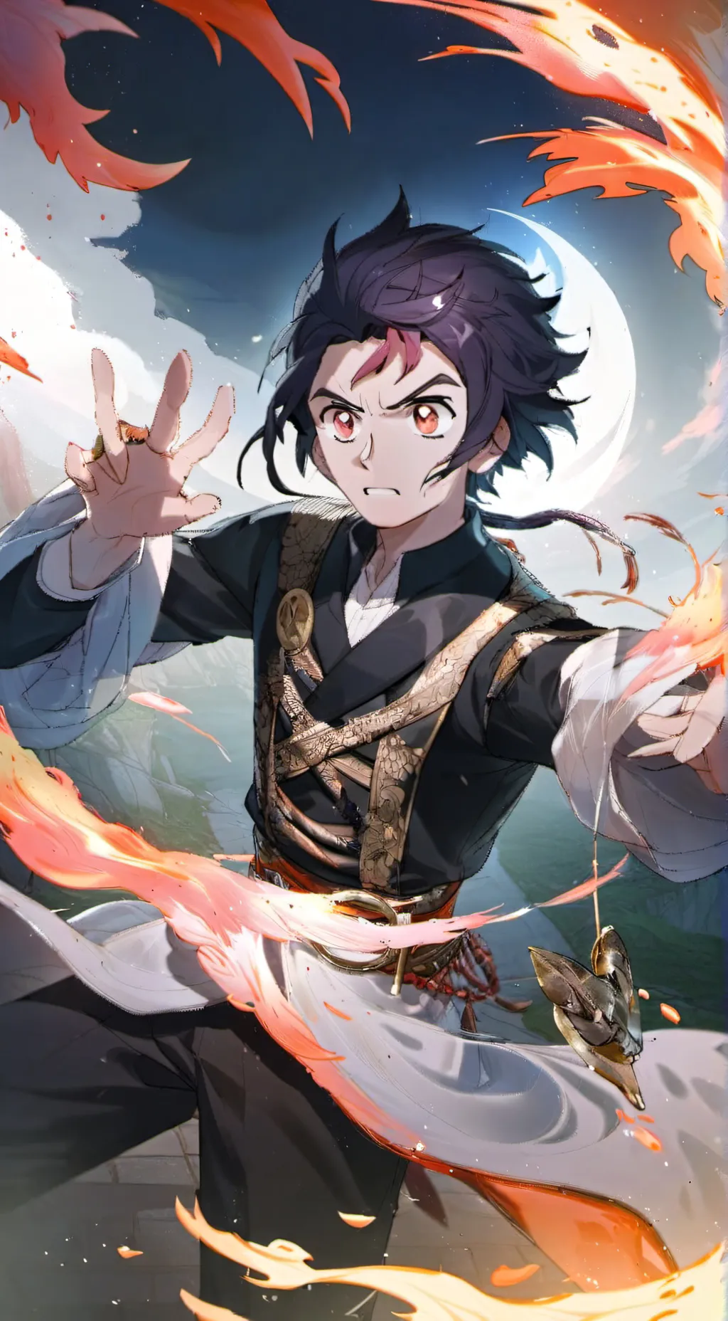 ai character: tanjiro  background