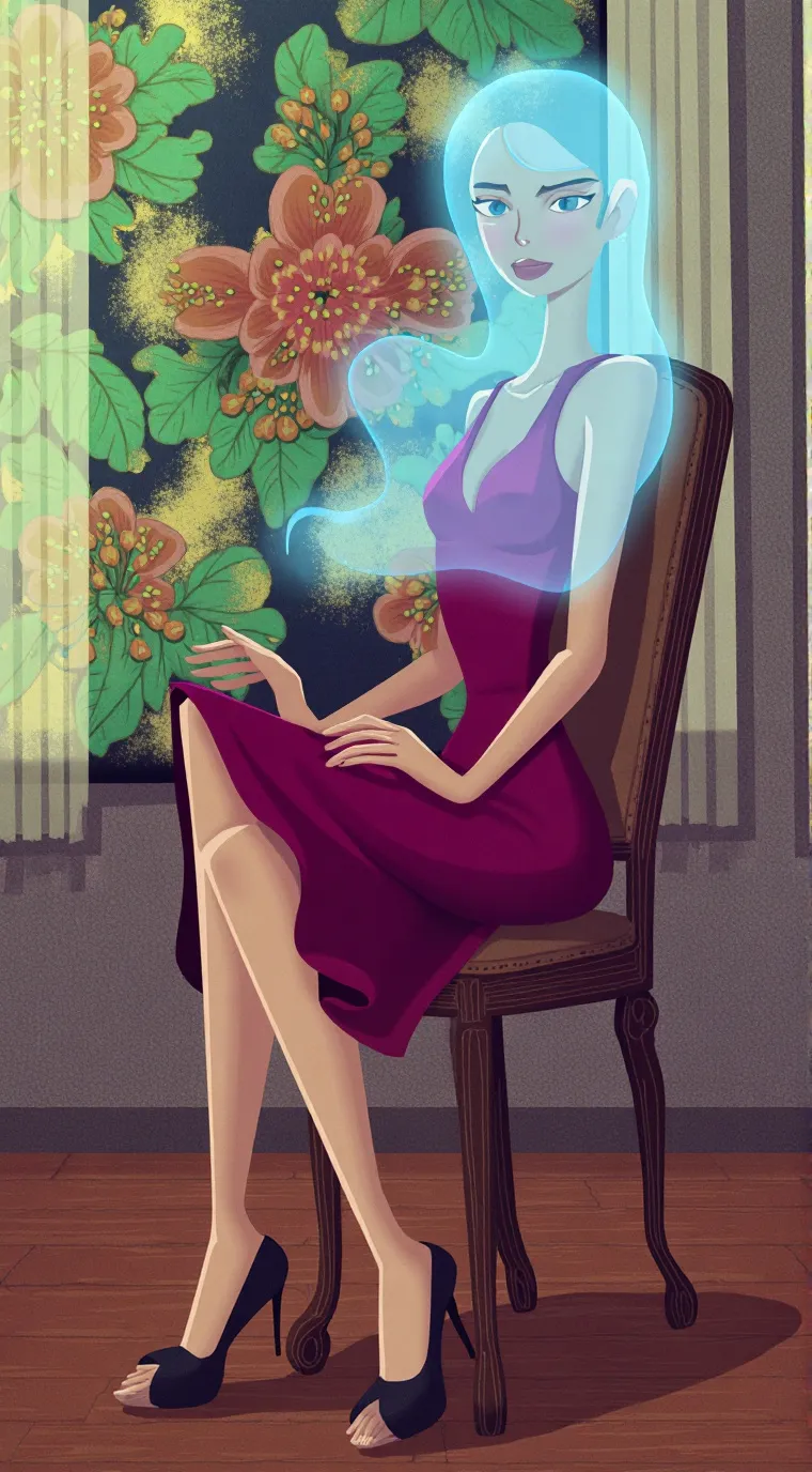 ai character: wenda married gray background