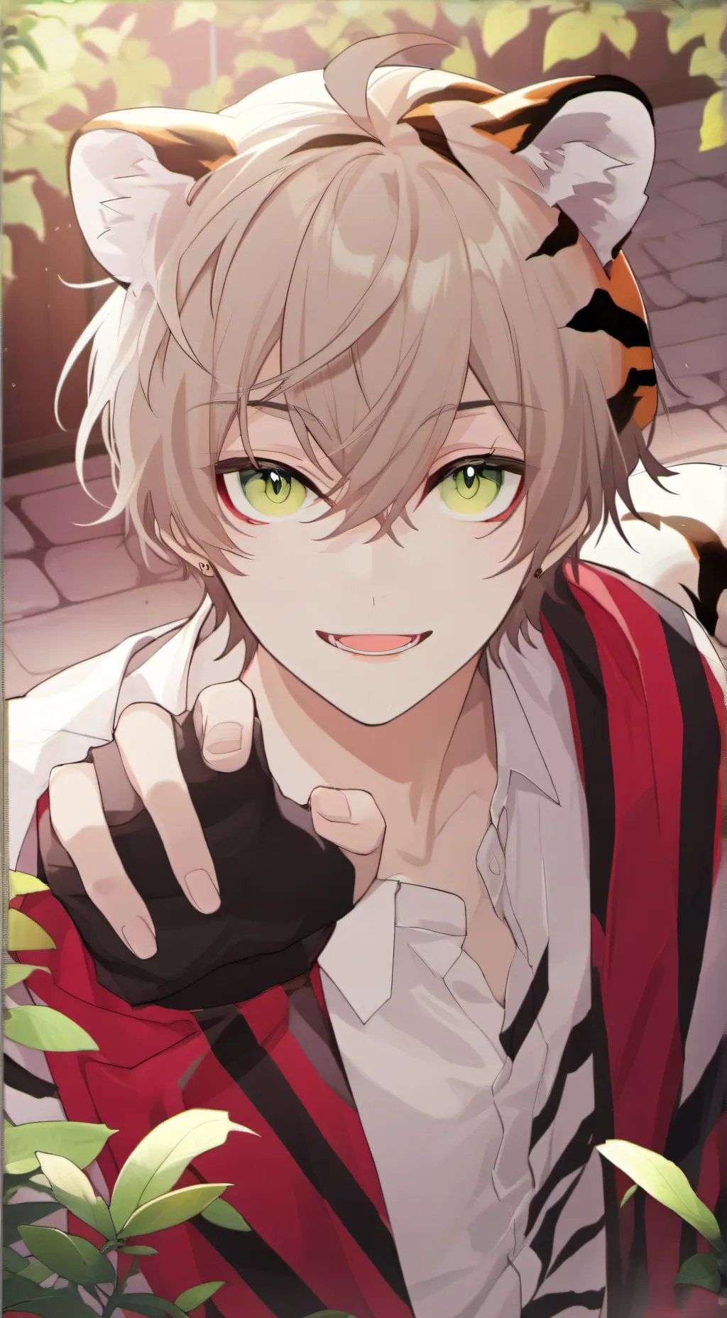 ai character: Striped Tiger Furry background