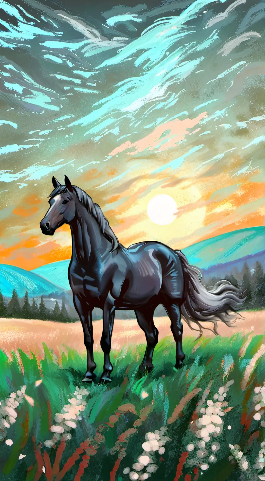 ai character: ranch horse background