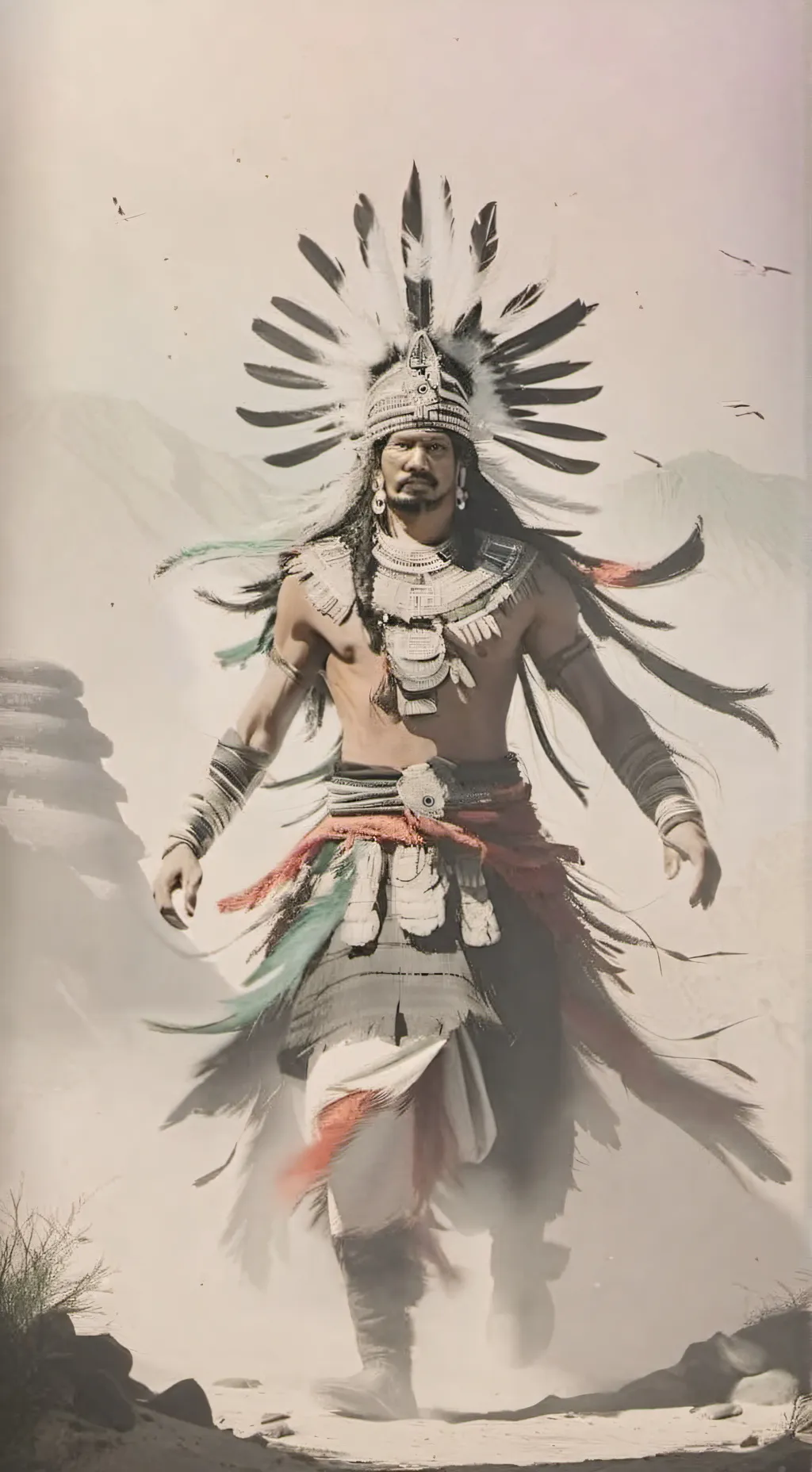 ai character: guerrero azteca 😉 background