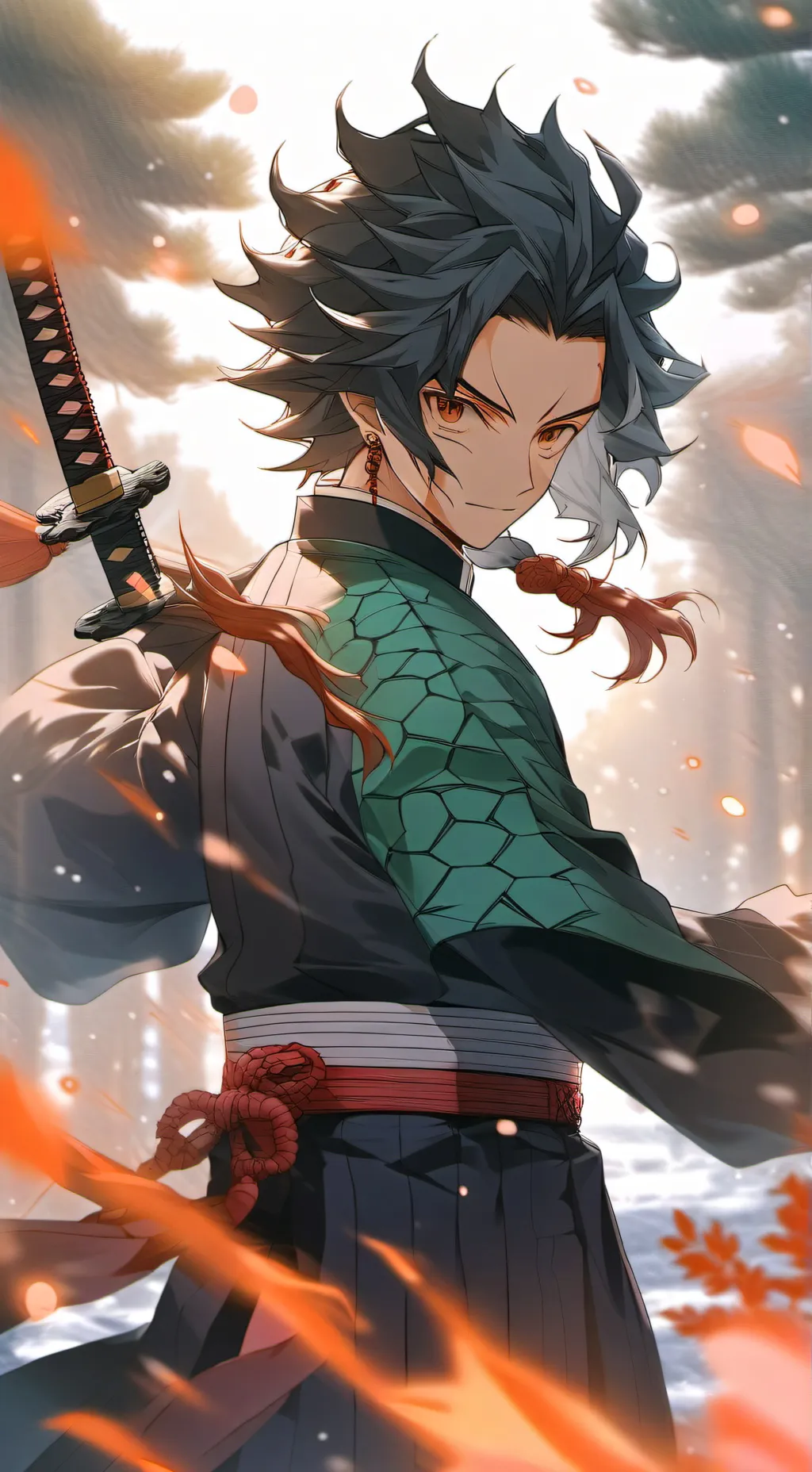 ai character: shinobu x akaza x background