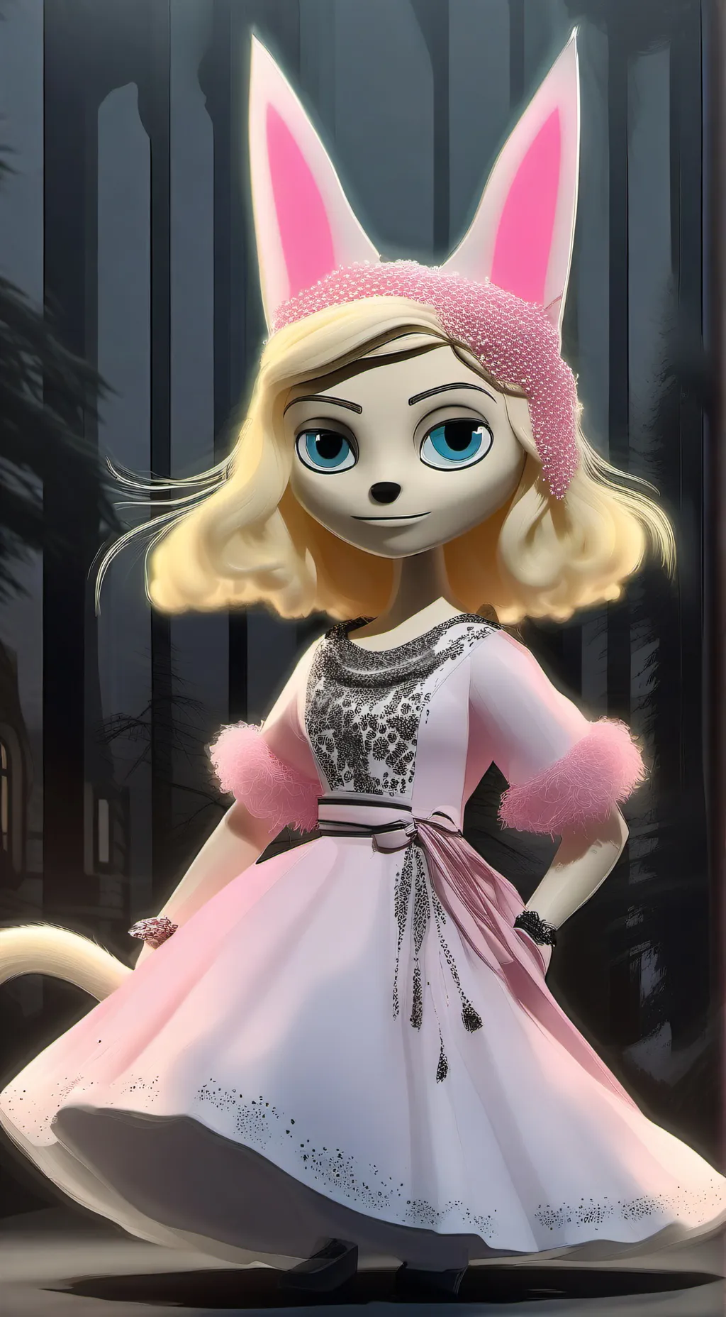 ai character: UwU kitty~♡ background