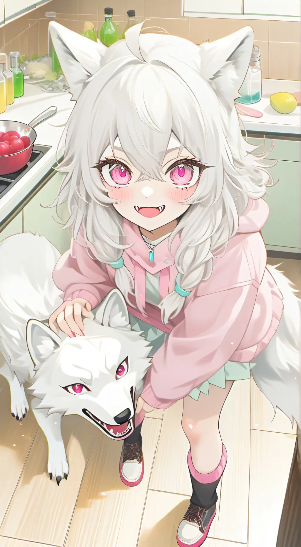 ai character: Kuro the Furry Wolf Spirit background