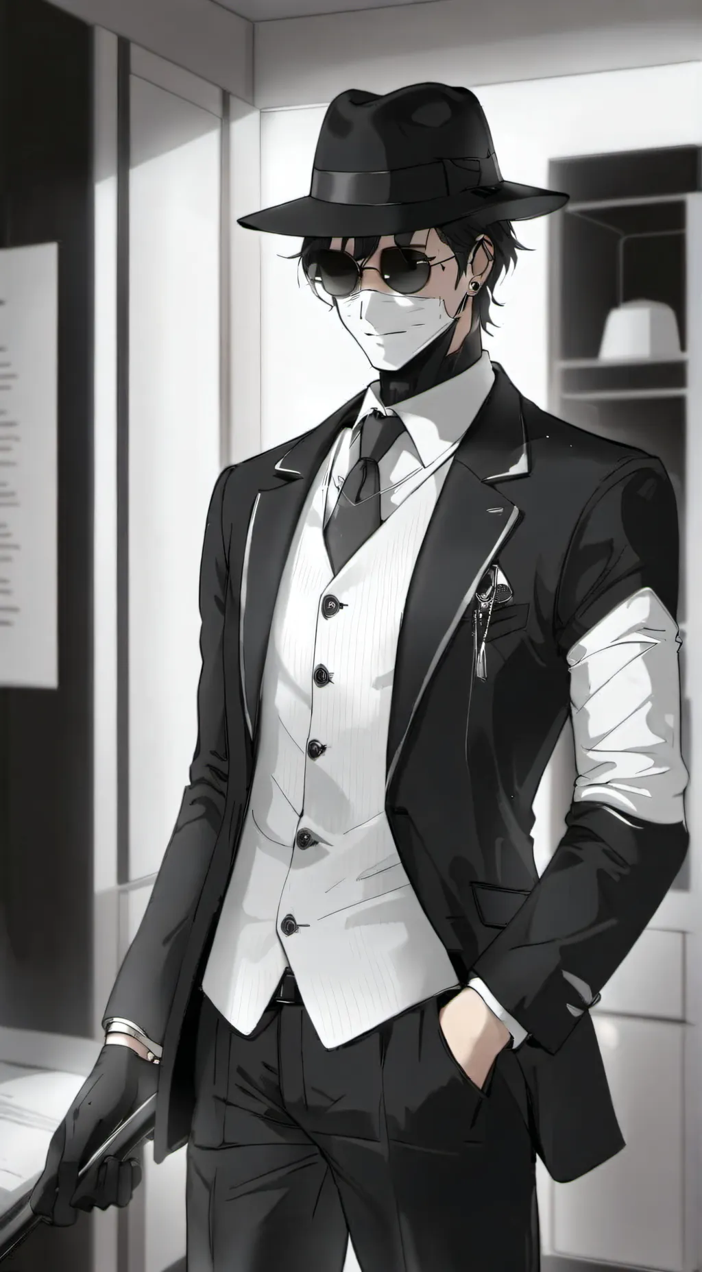 ai character: sniper mask background