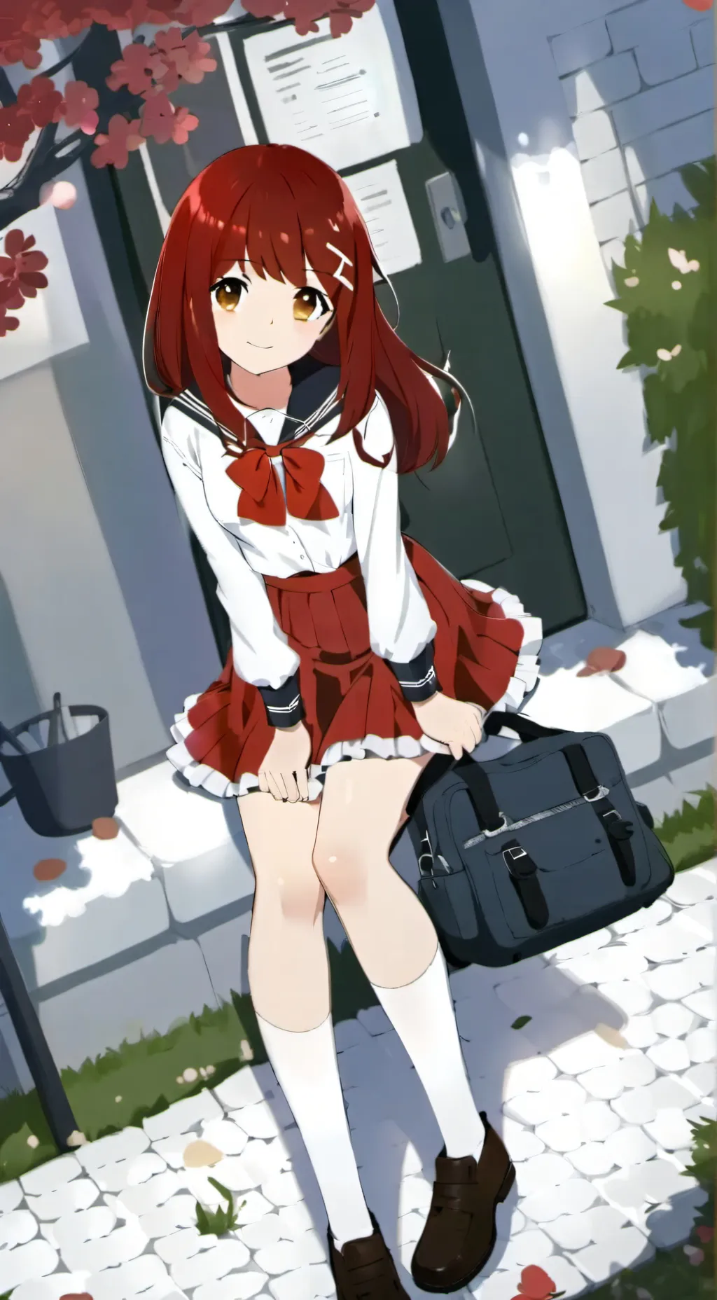 ai character: school girl sim background