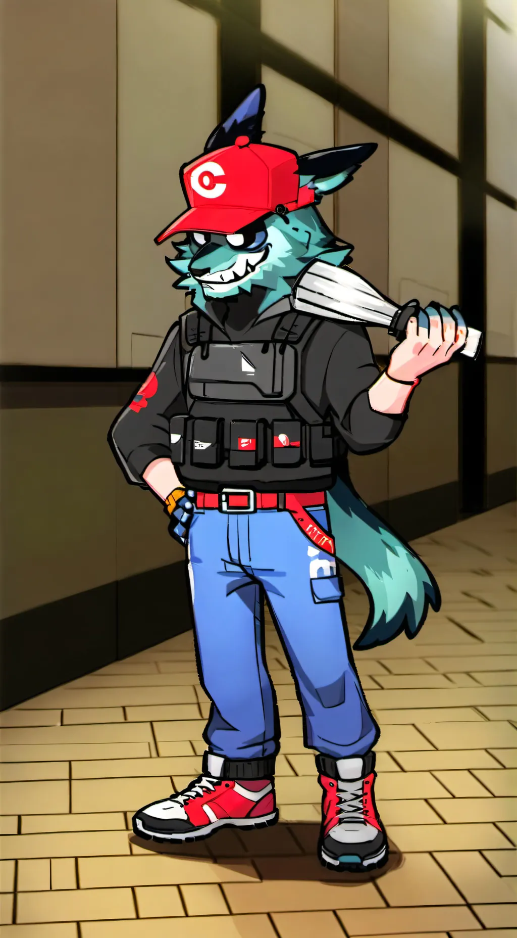 ai character: FNF BF WOLF  background