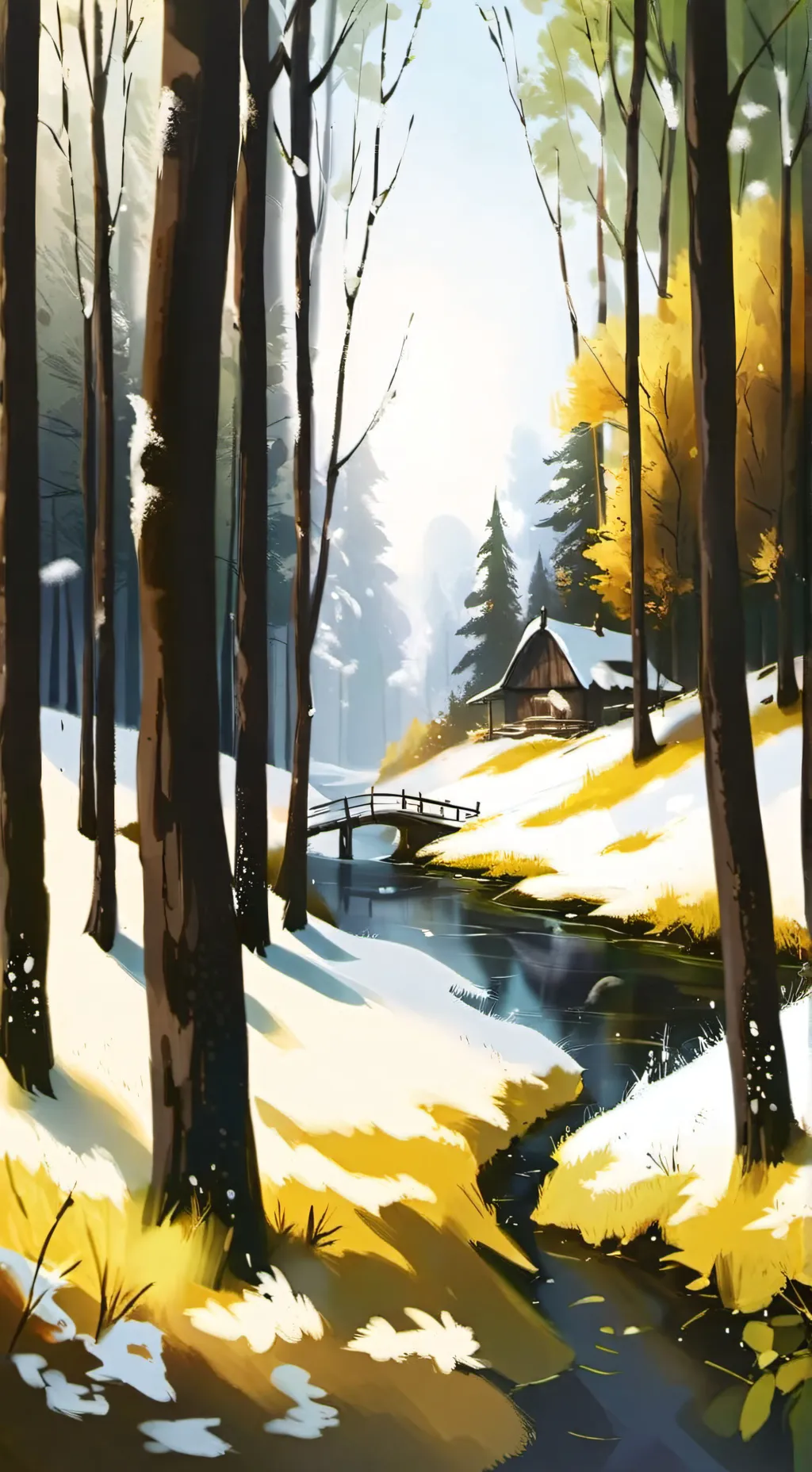 ai character: HH Snow Day background