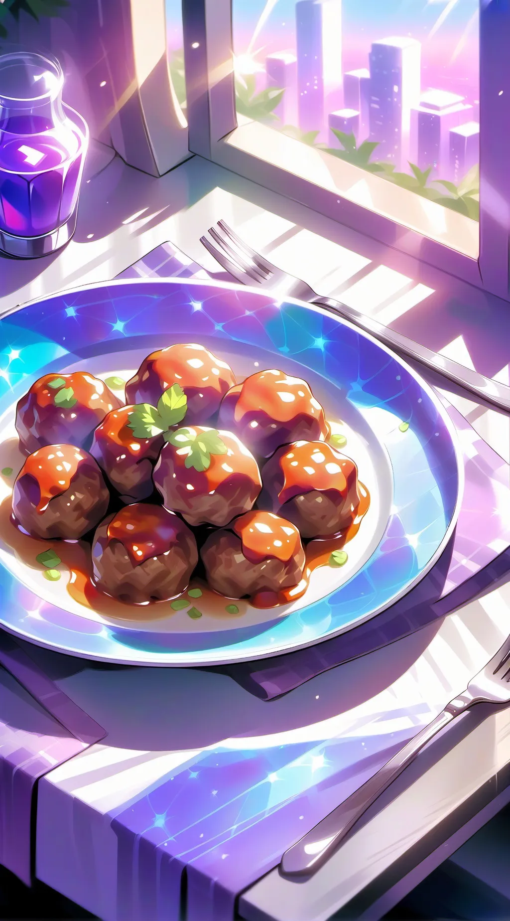 ai character: Happy Meatballs background