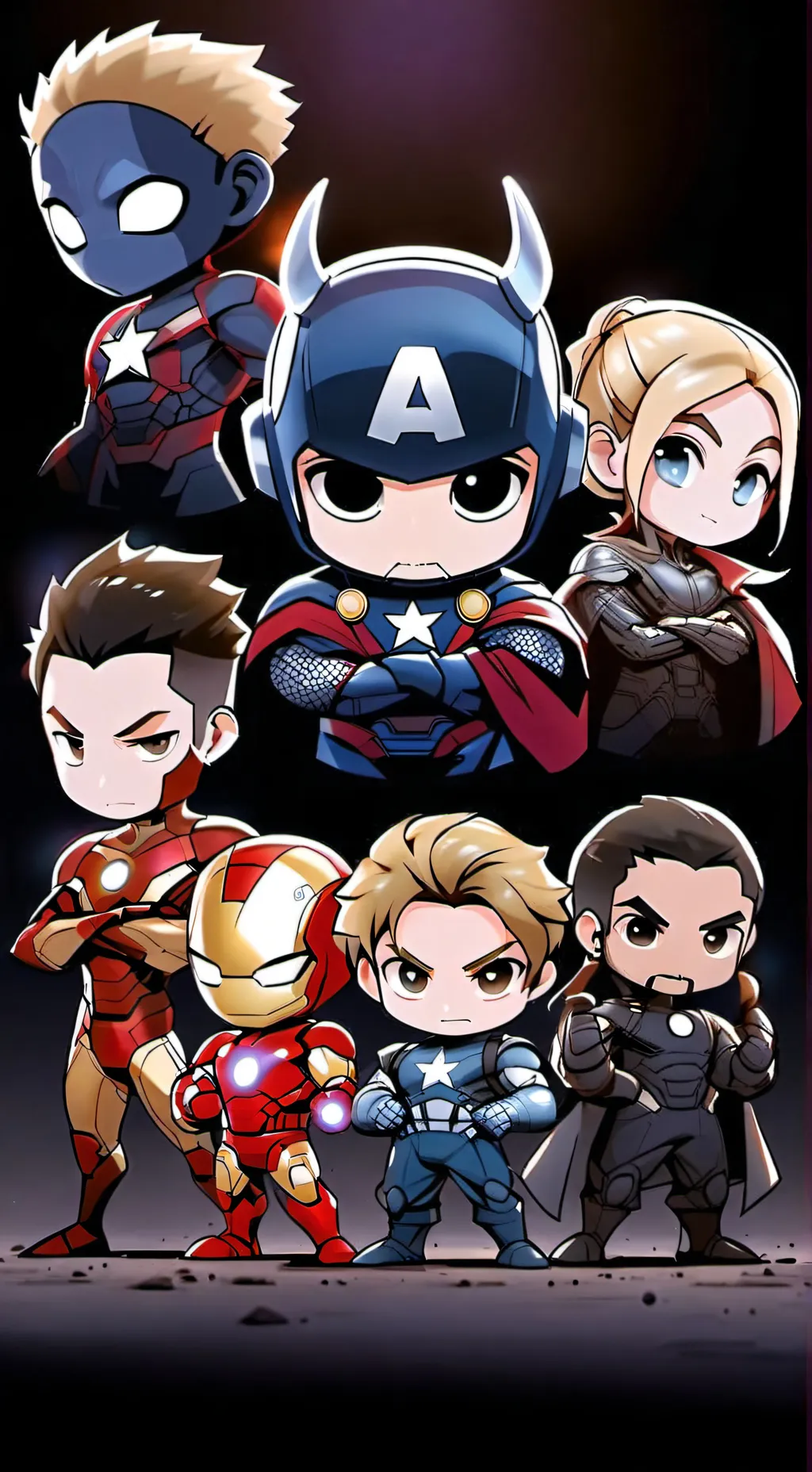 ai character: avengers×dw background