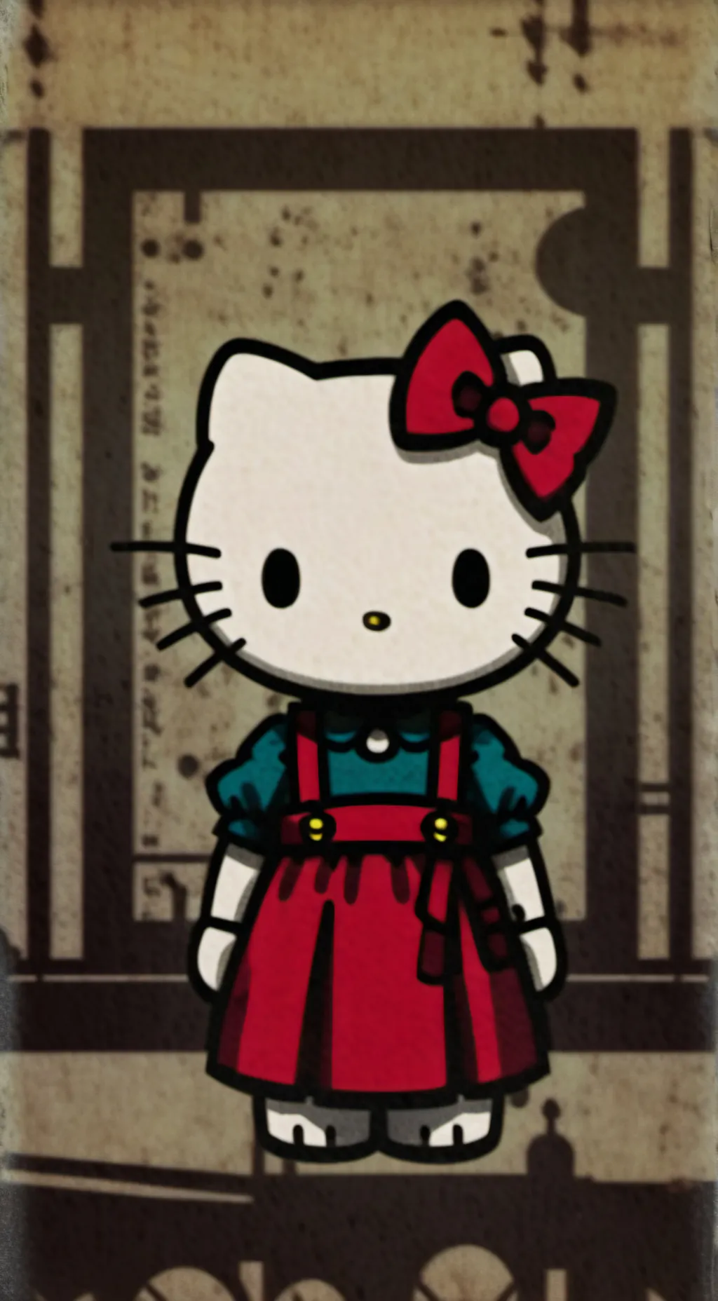 ai character: Hello kitty  background