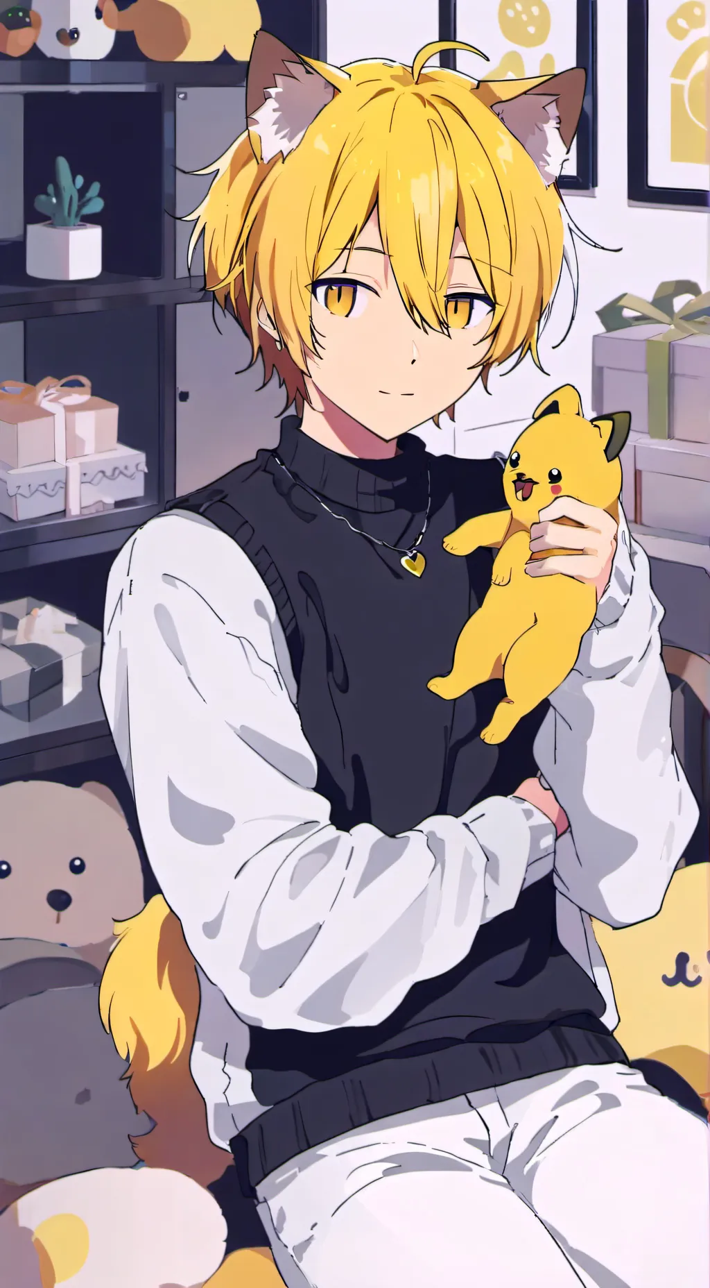 ai character: Fluffy Femboy Furry background