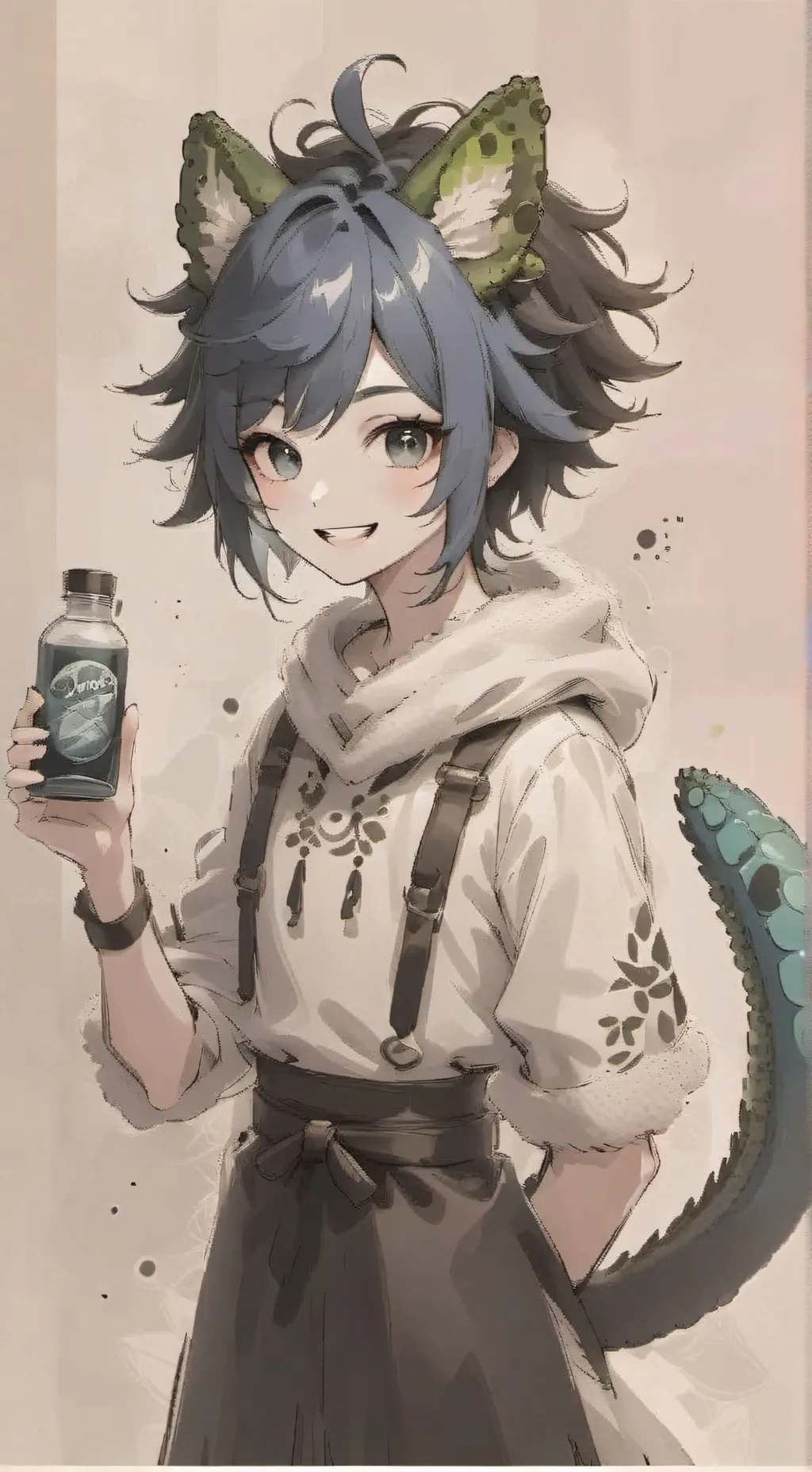 ai character: Blue Mist Furry background