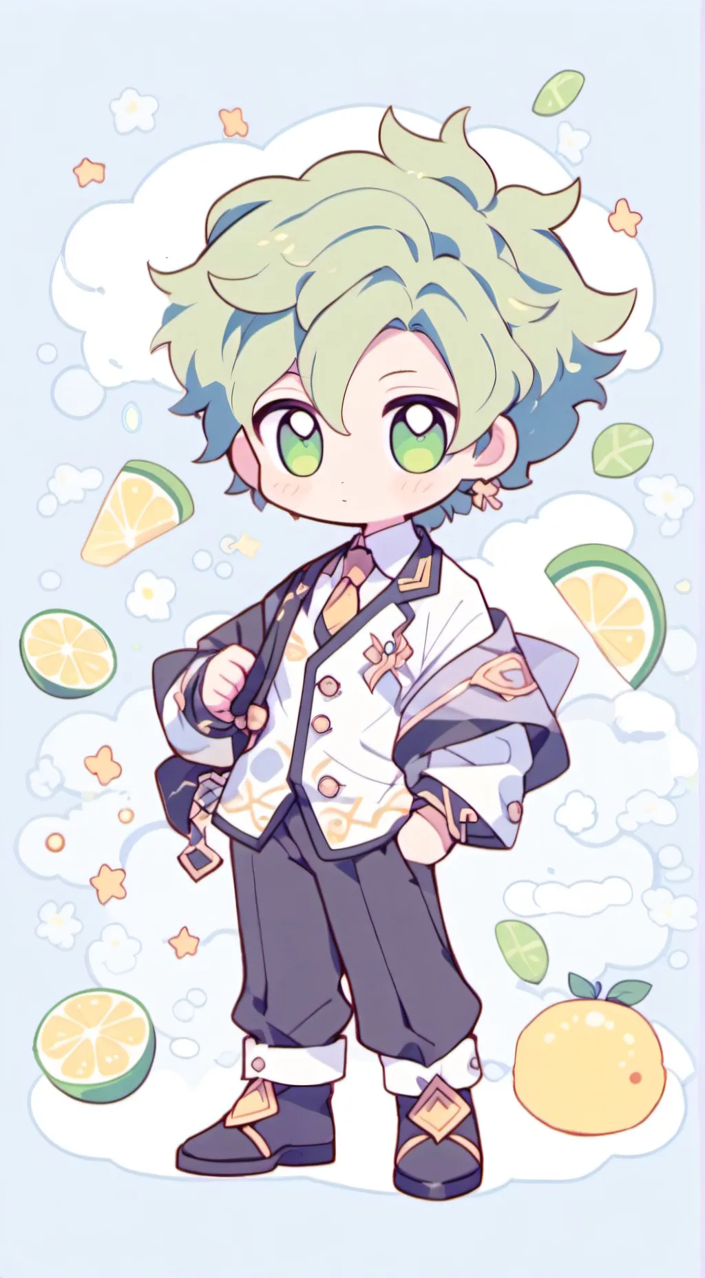 ai character: Lime background