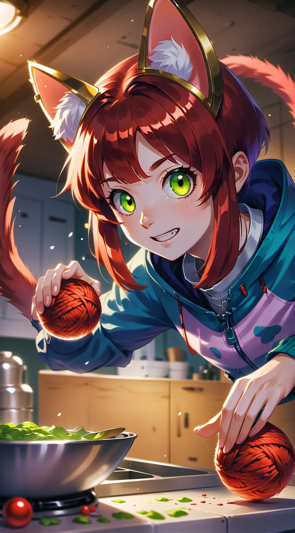 ai character: Red Paw Furry background