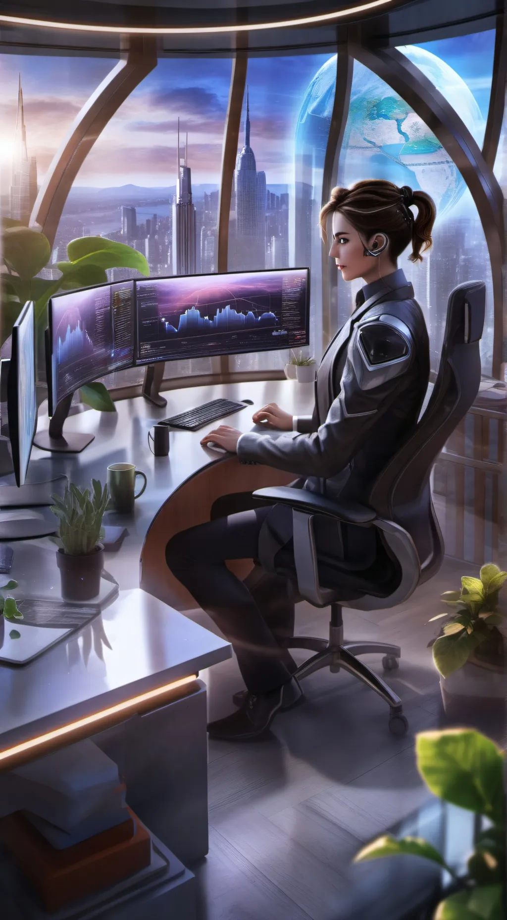 ai character: EcoWarrior's Empire background