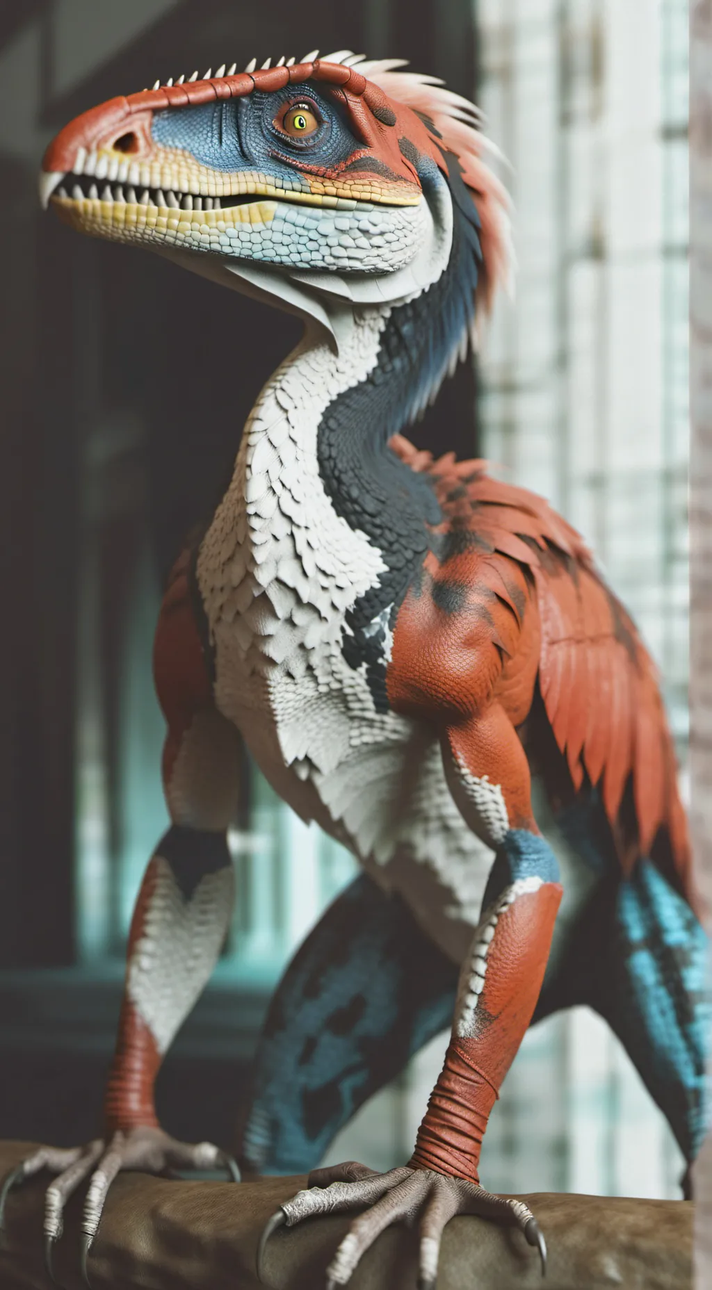 ai character: velociraptor background