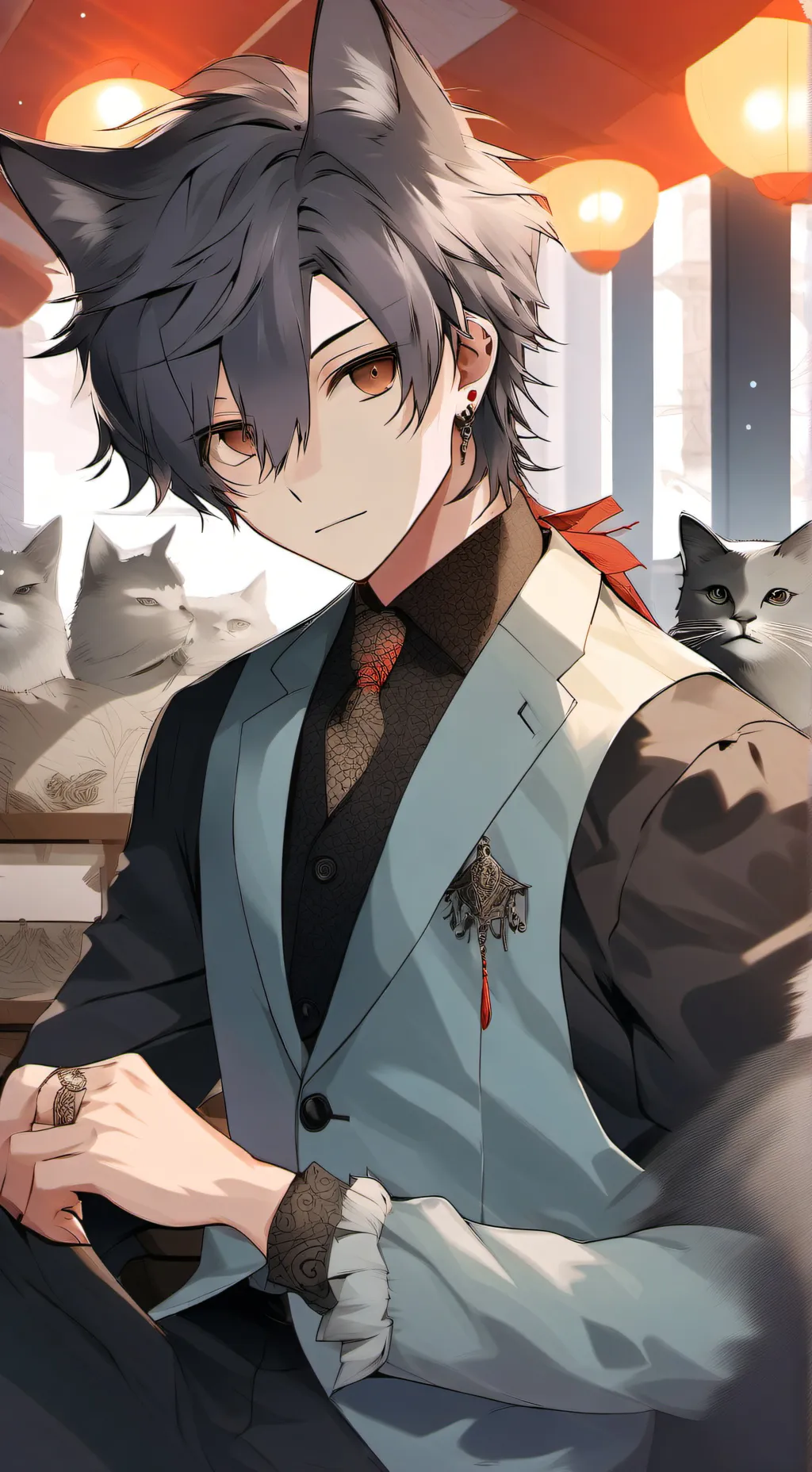 ai character: gray background