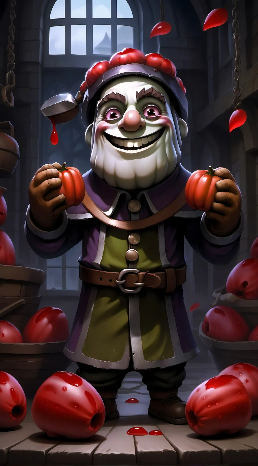 ai character: grimace y durple background