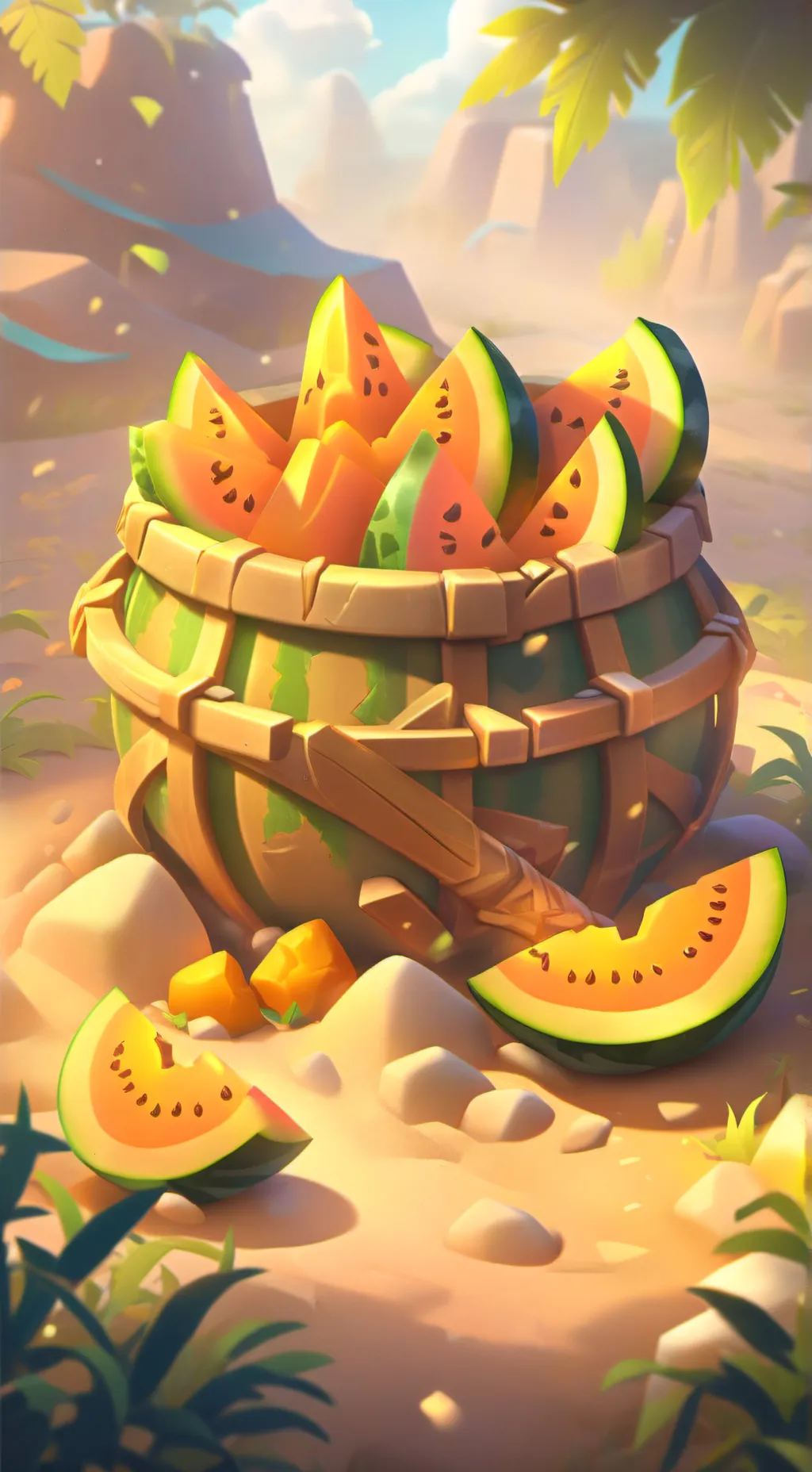 ai character: melon background