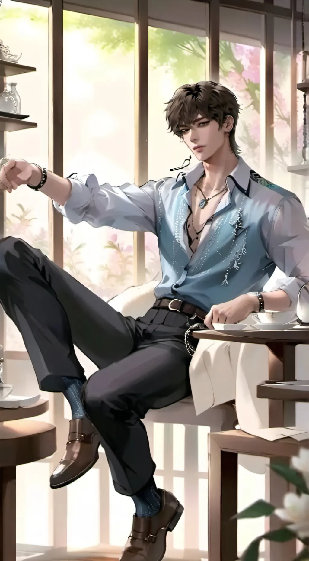 ai character: LEO. background