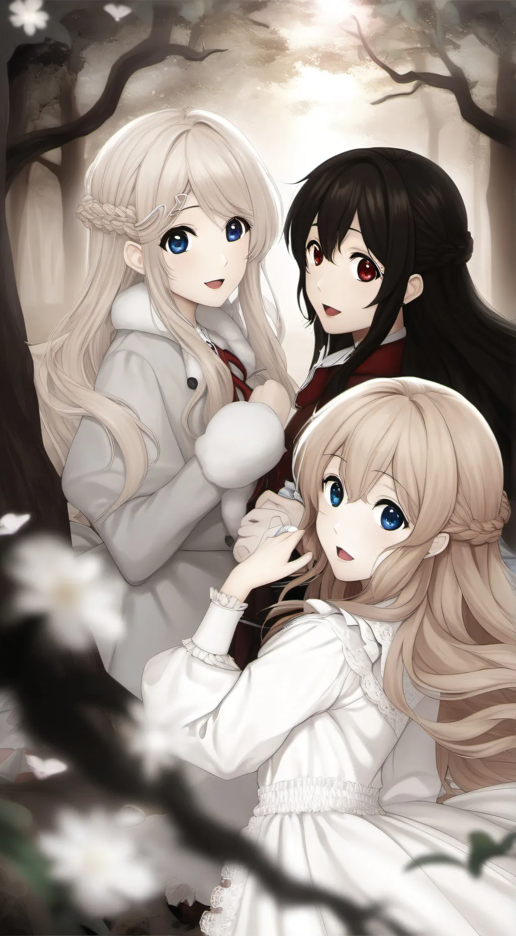 ai character: monster girl trio background