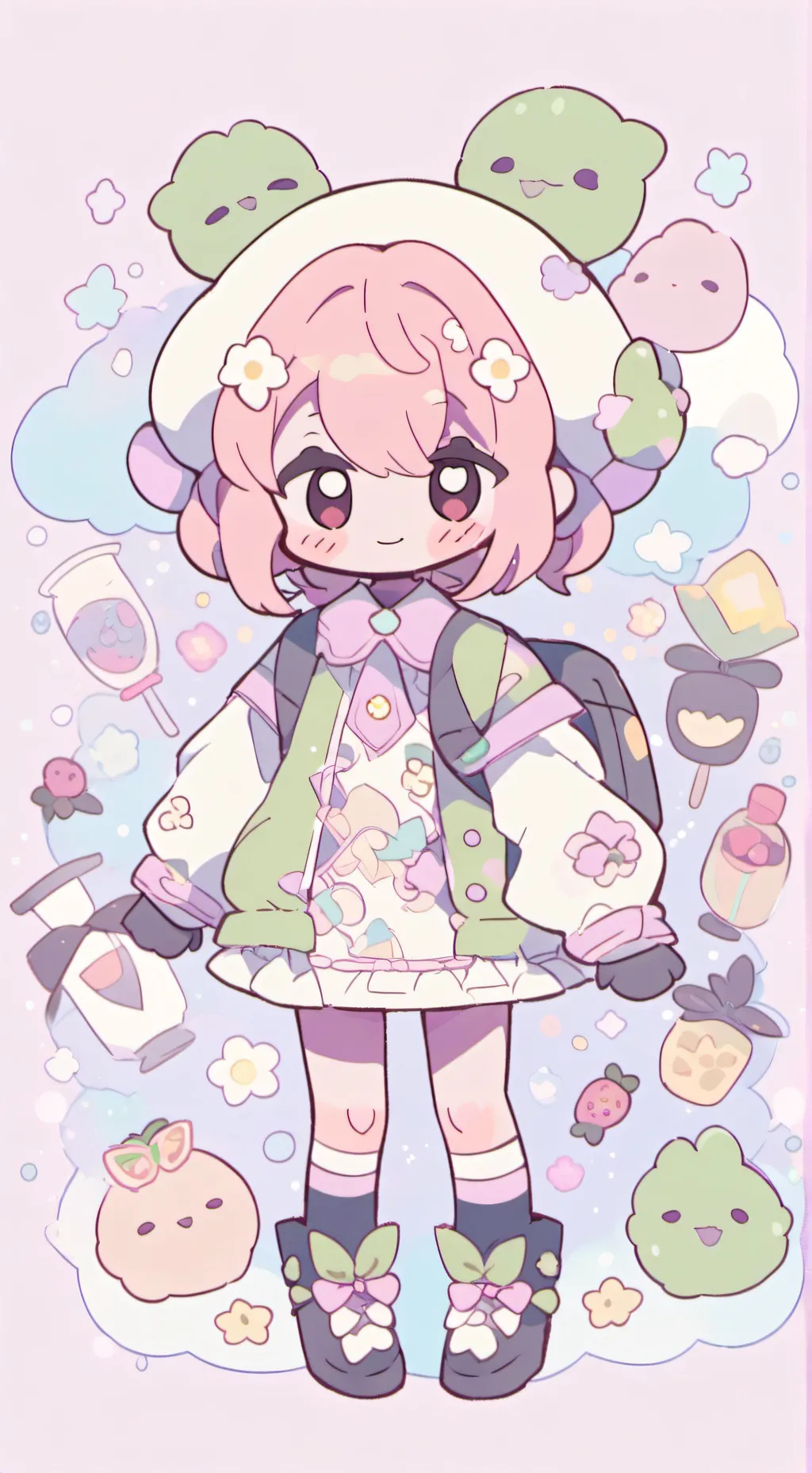 ai character: Fruitcake background