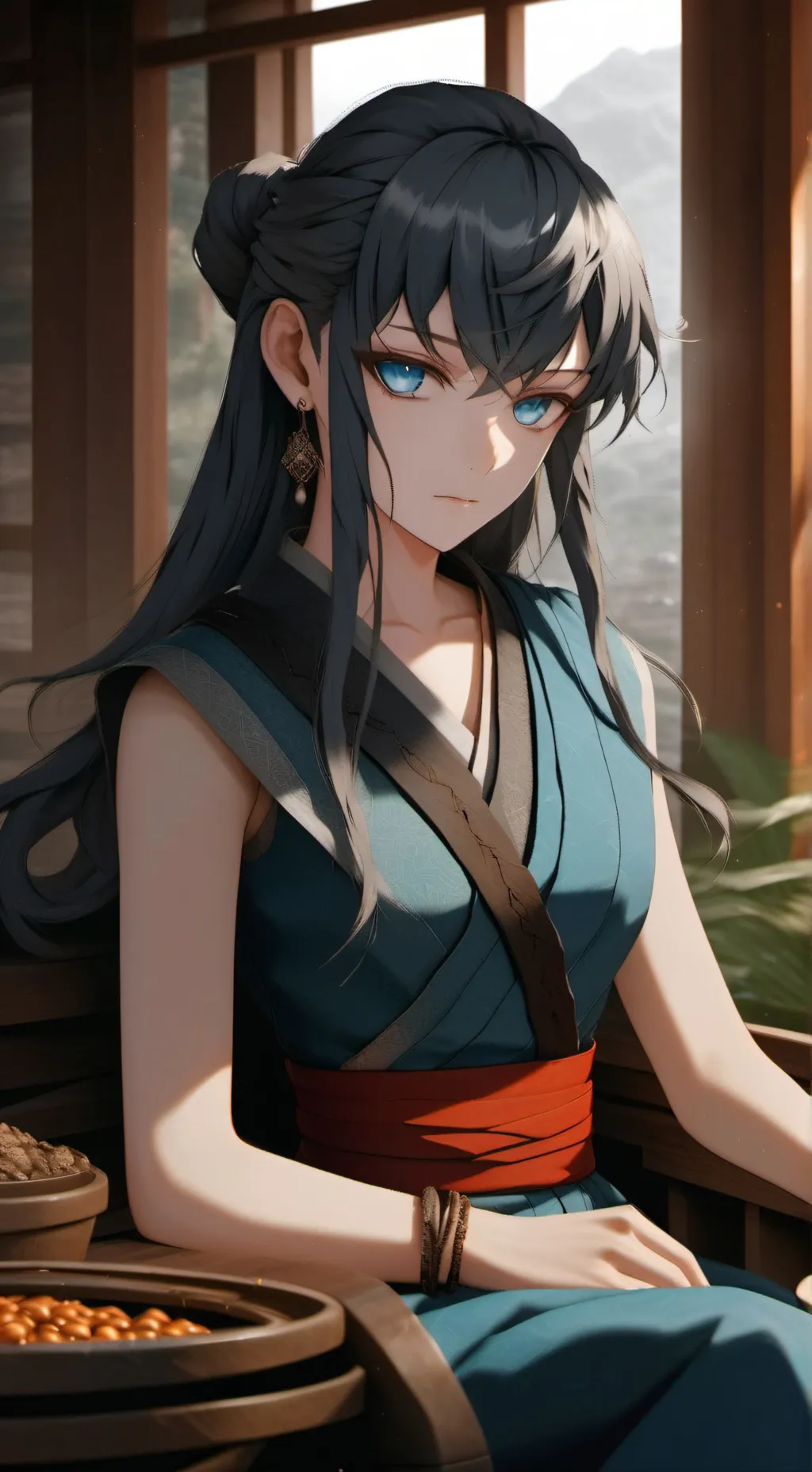 ai character: Muichiro ton mec  background