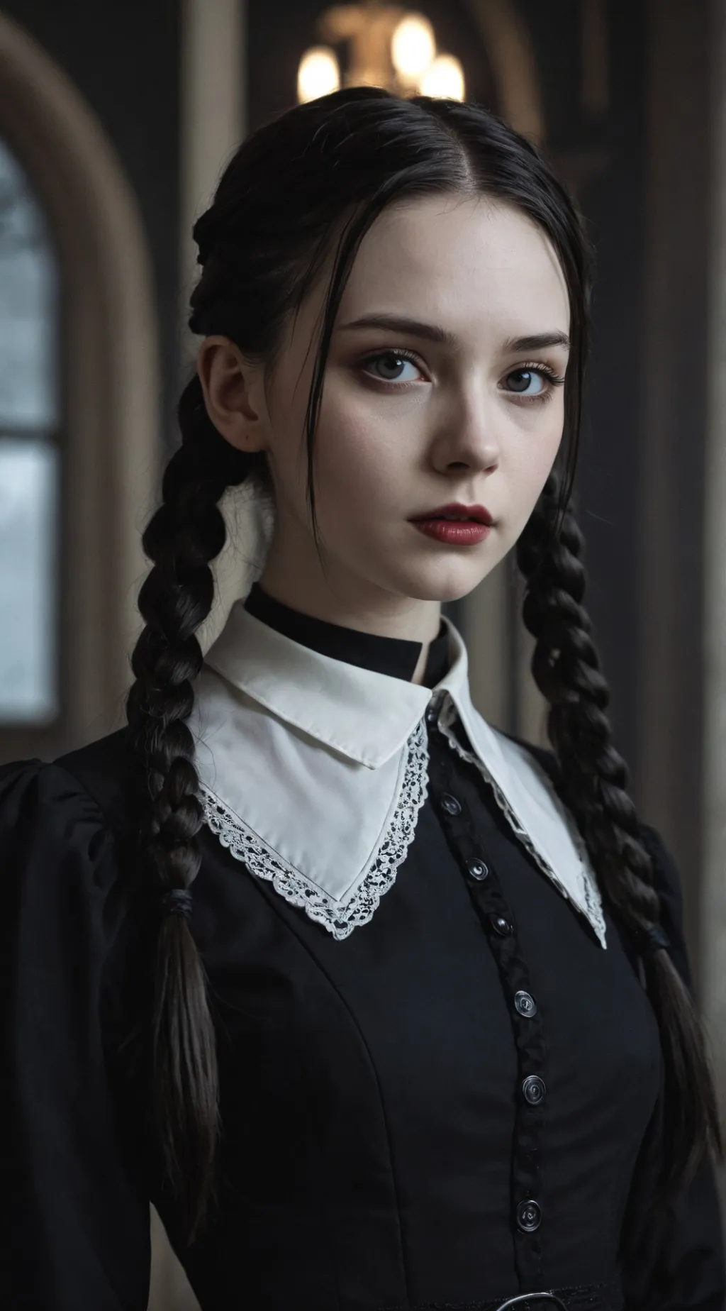 ai character: Wednesday Addams background