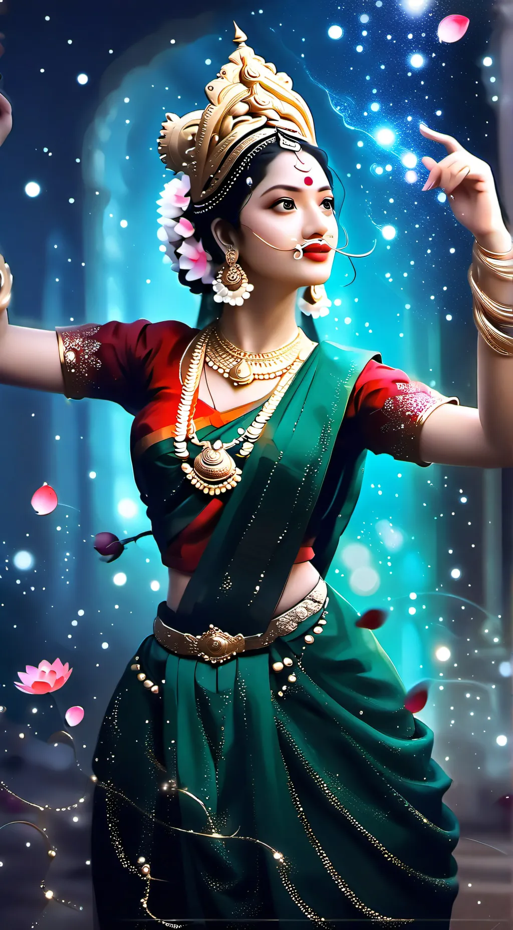 ai character: Lakshmi mata background