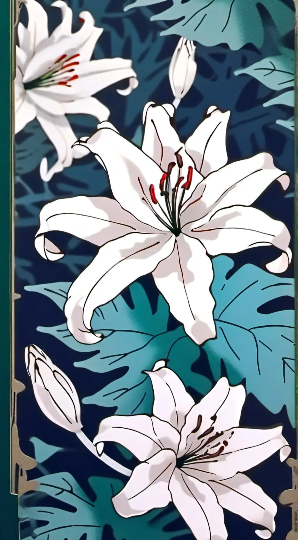 ai character: White Lily Cookie background