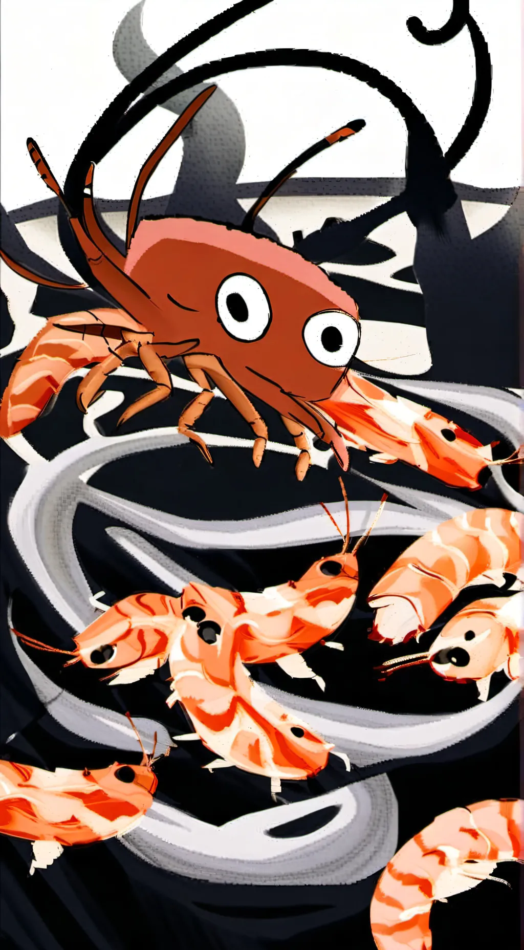 ai character: Shrimpo background