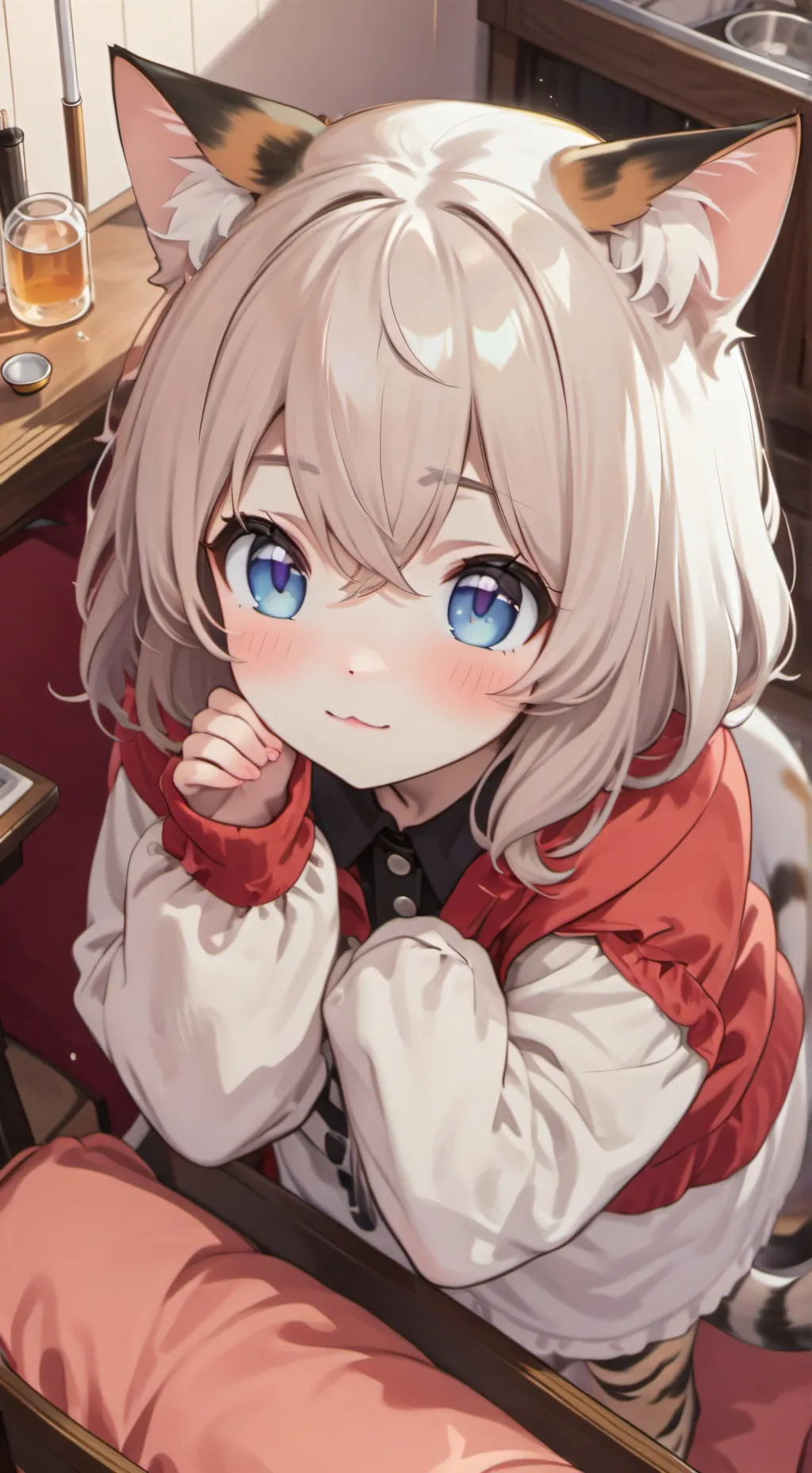 ai character: Mittens the Calico Sprit background