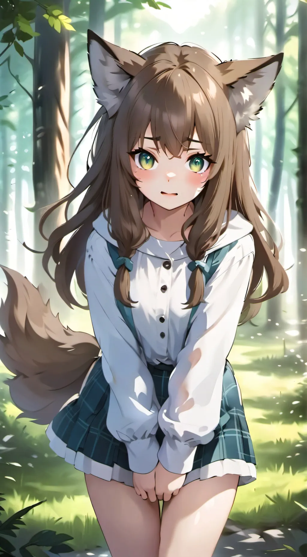 ai character: Wolf girl background