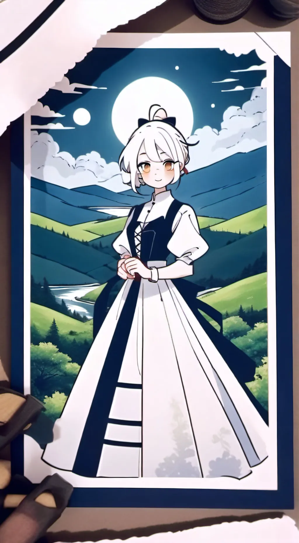 ai character: The painting background