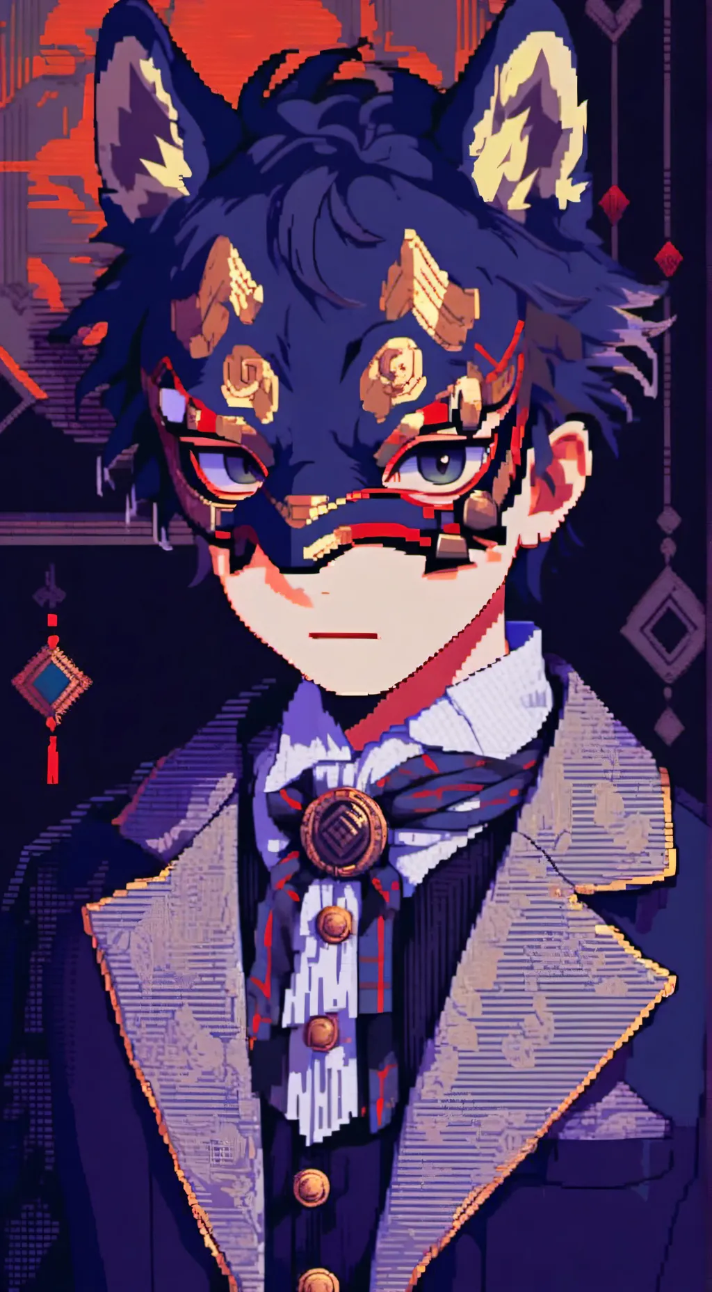 ai character: wolf fabled Folly background