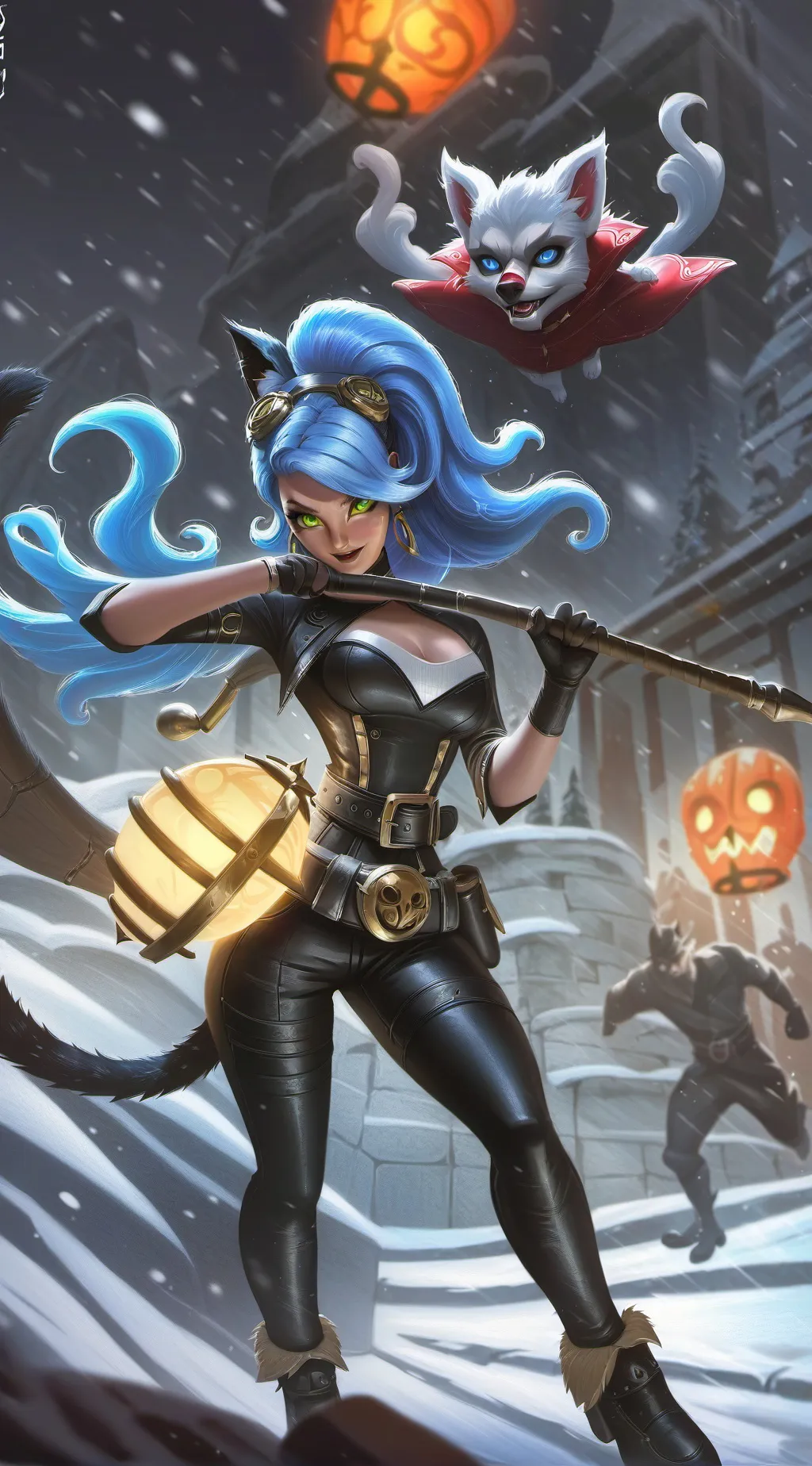 ai character: Catlady background