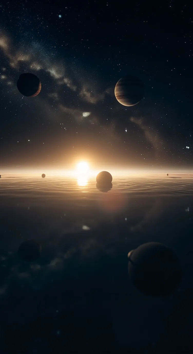 ai character: solar system background