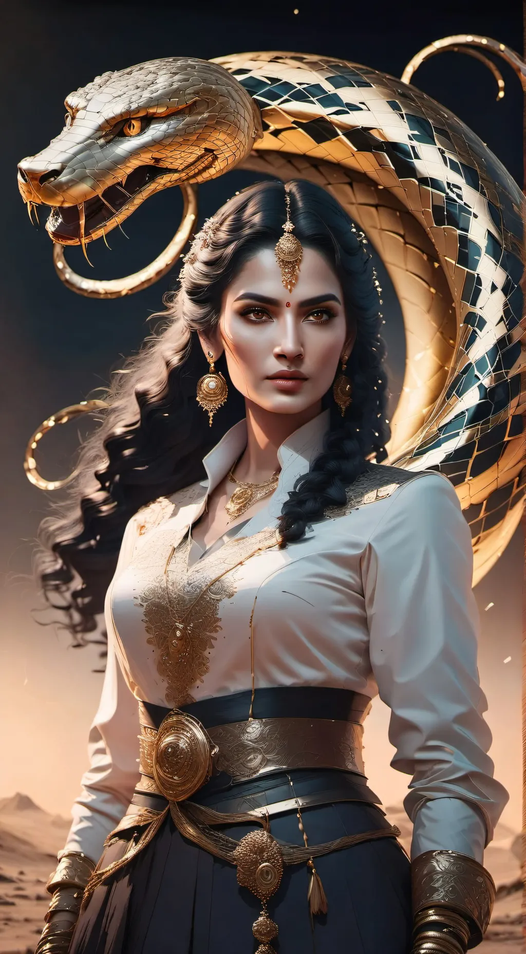 ai character: The Queen Serpent👑 background