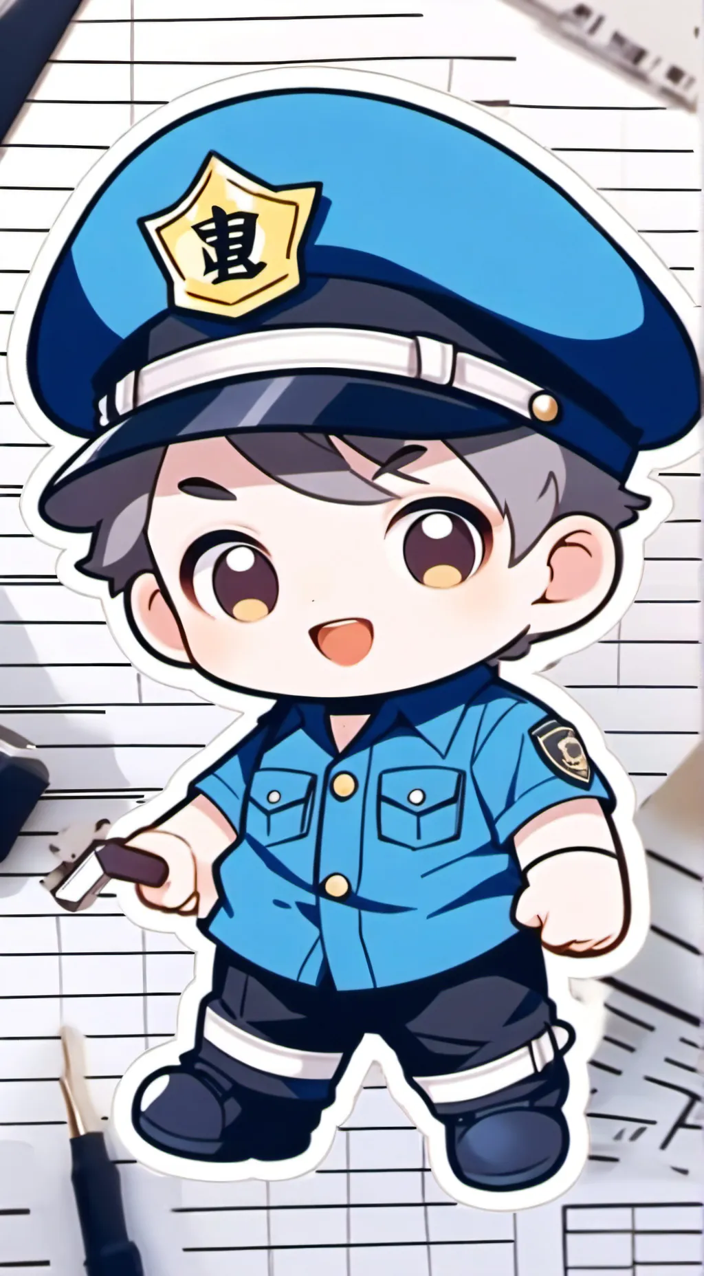 ai character: baby police background