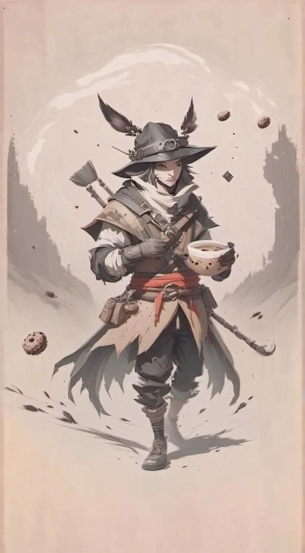 ai character: Shadow milk cookie background