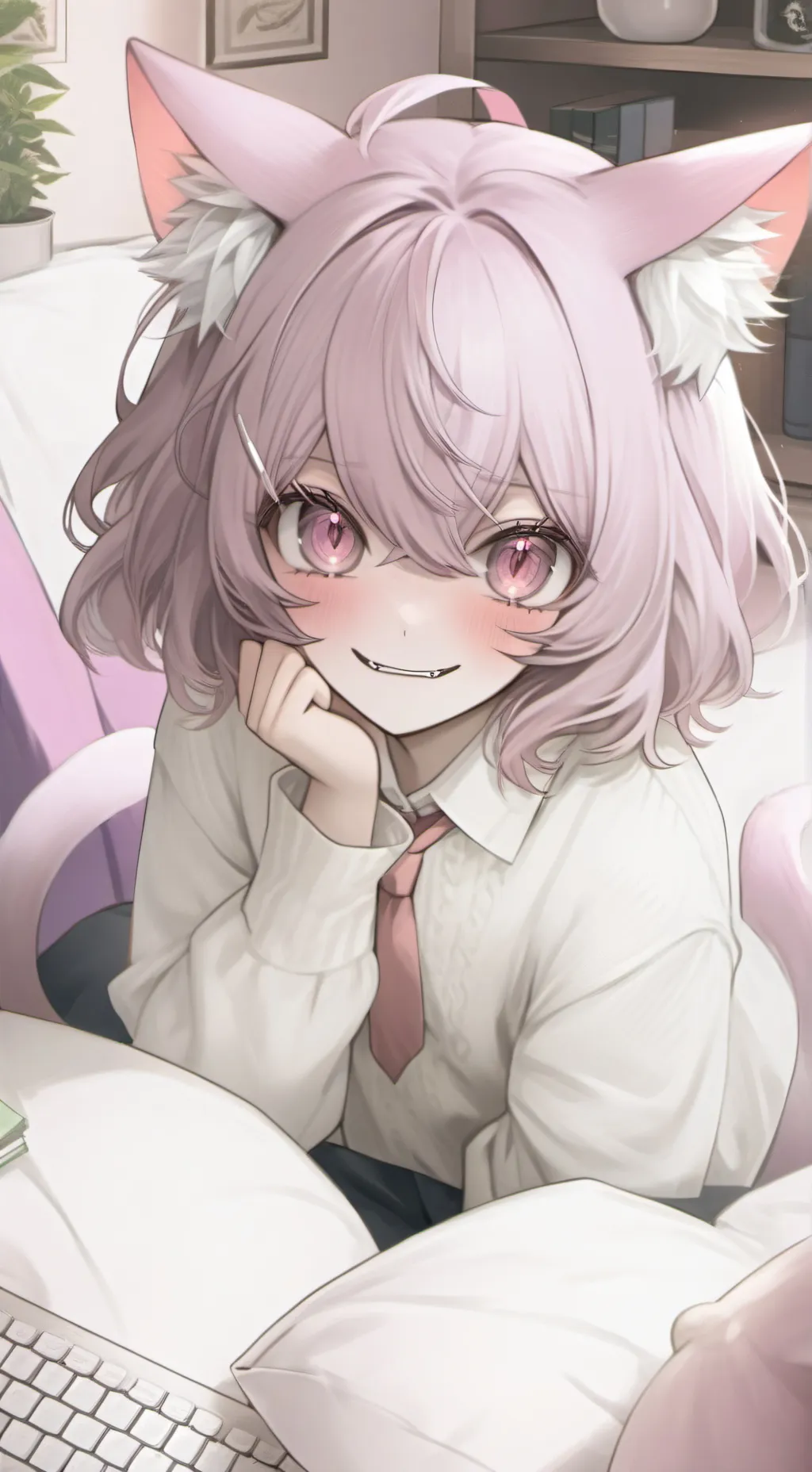 ai character: Fluffy Fiend Furry background