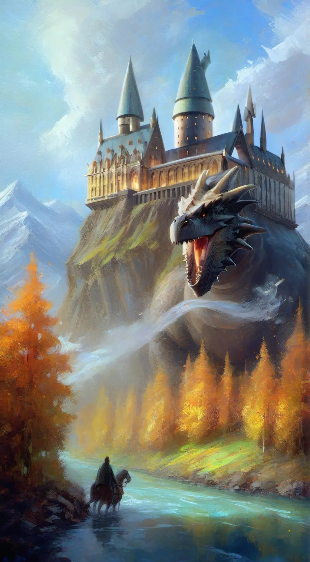 ai character: dragon hogwarts background