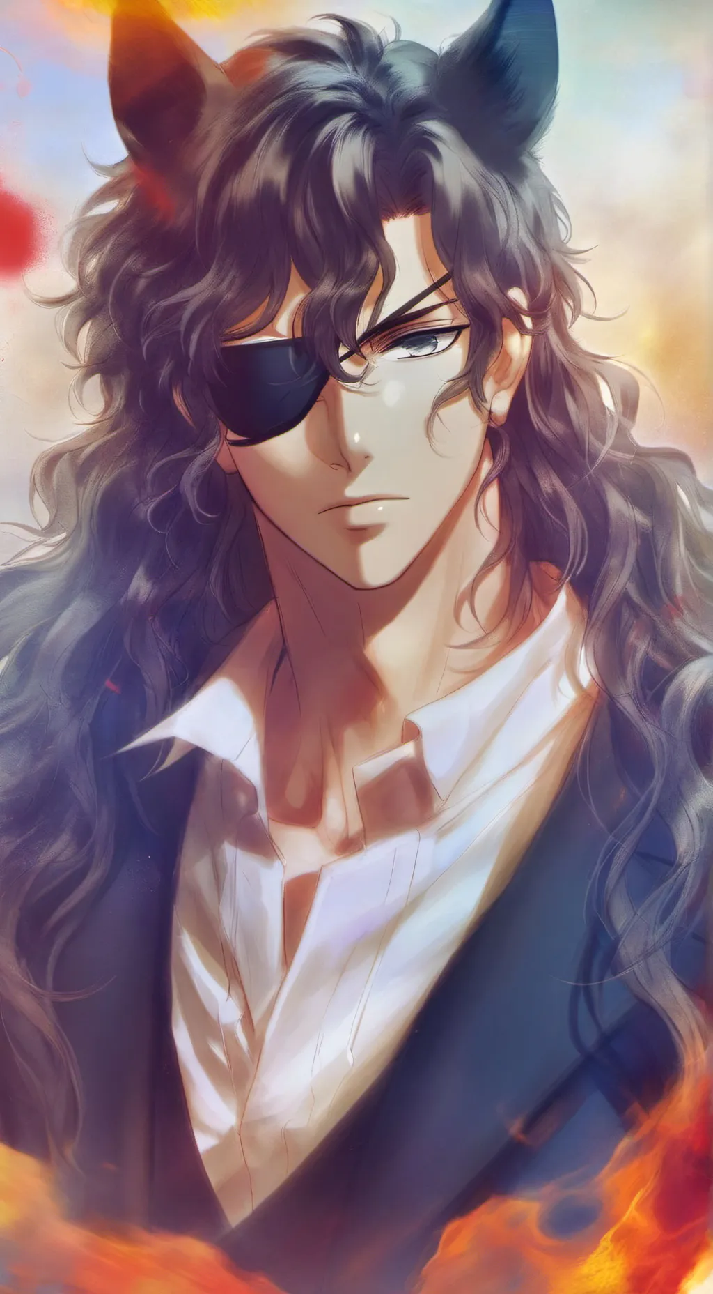 ai character: Silver background