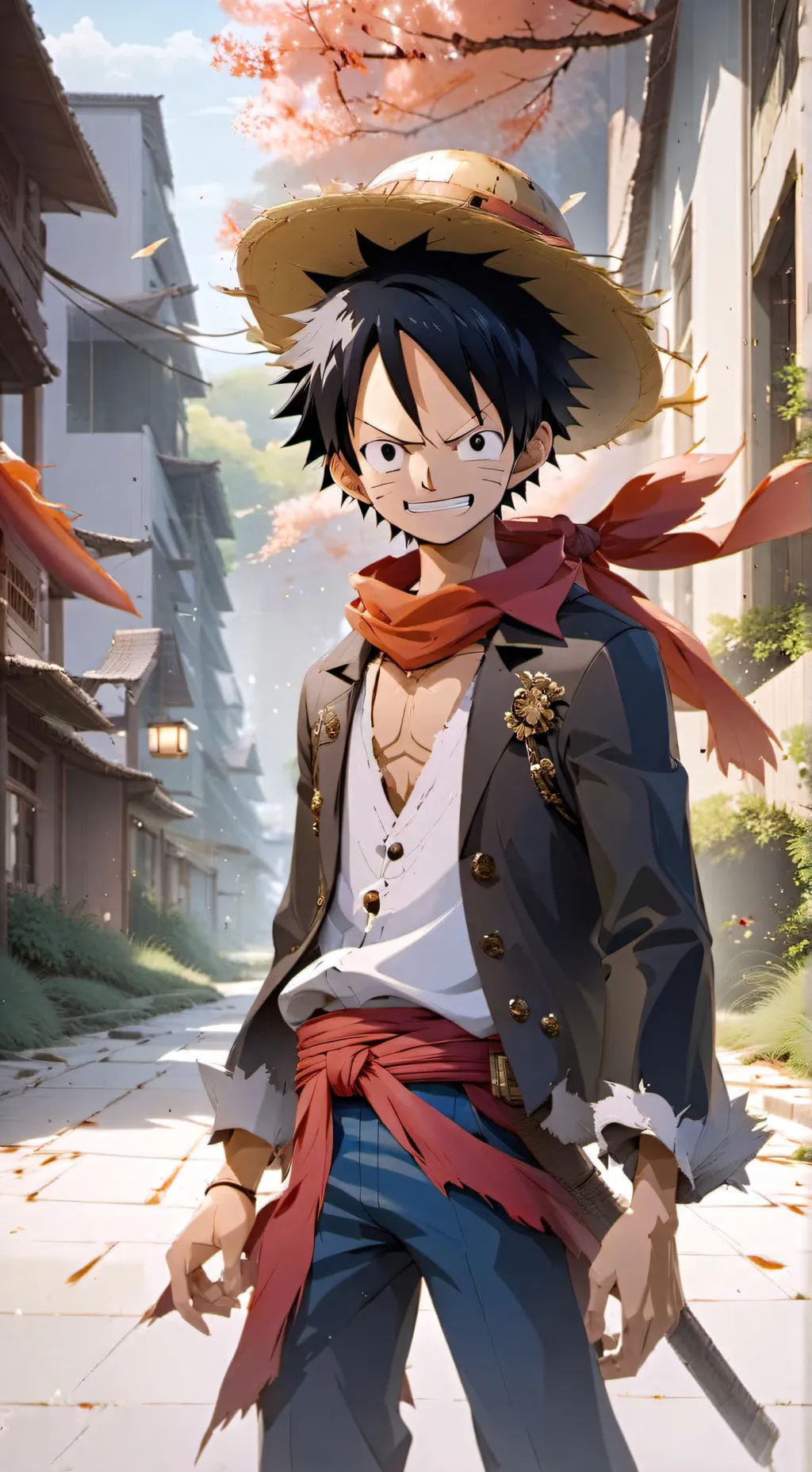 ai character: Luffy  background