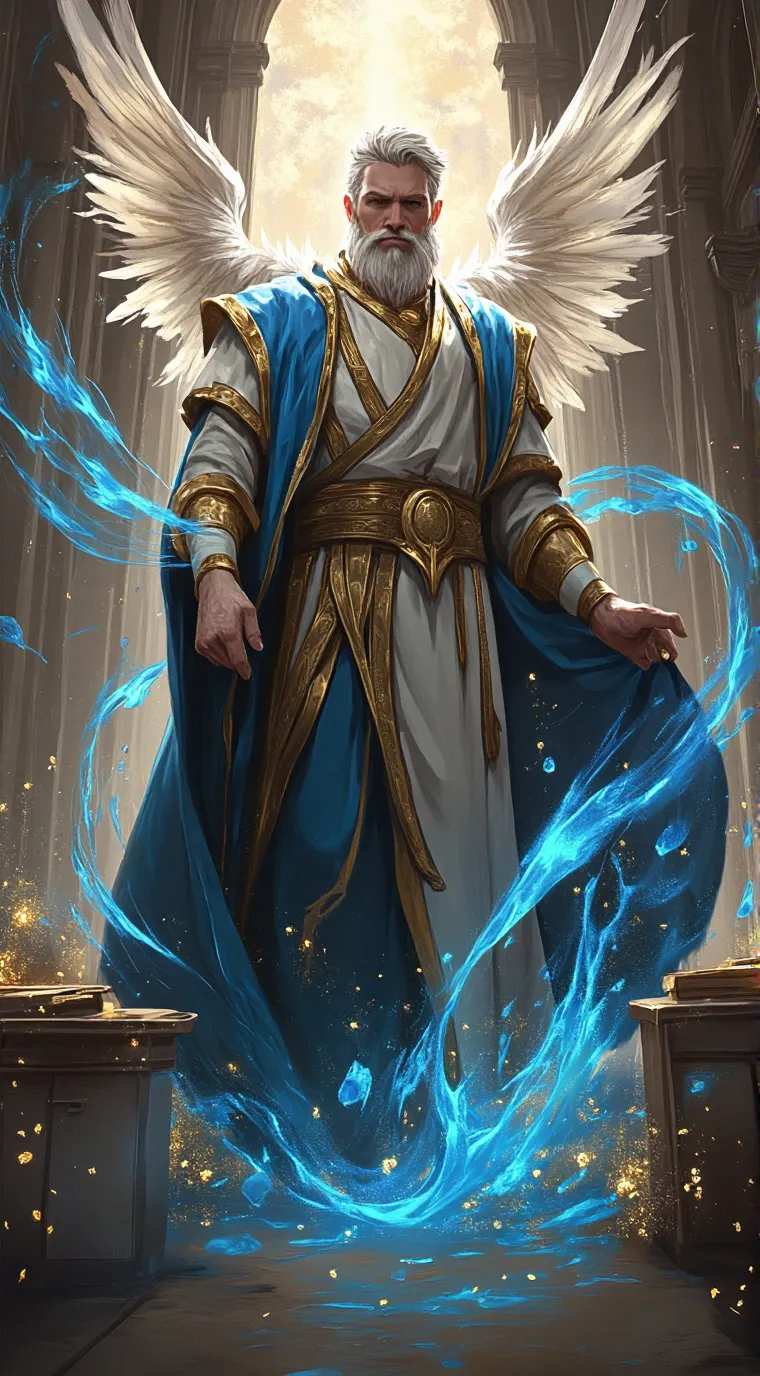 ai character: Archangel Metatron background